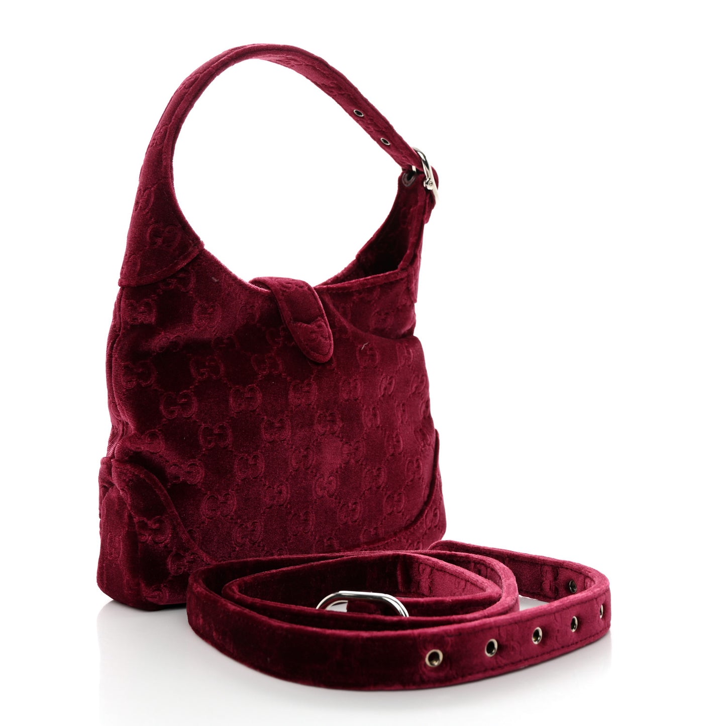 New Velvet Ashmir GG Monogram Small Jackie 1961 Hobo Red