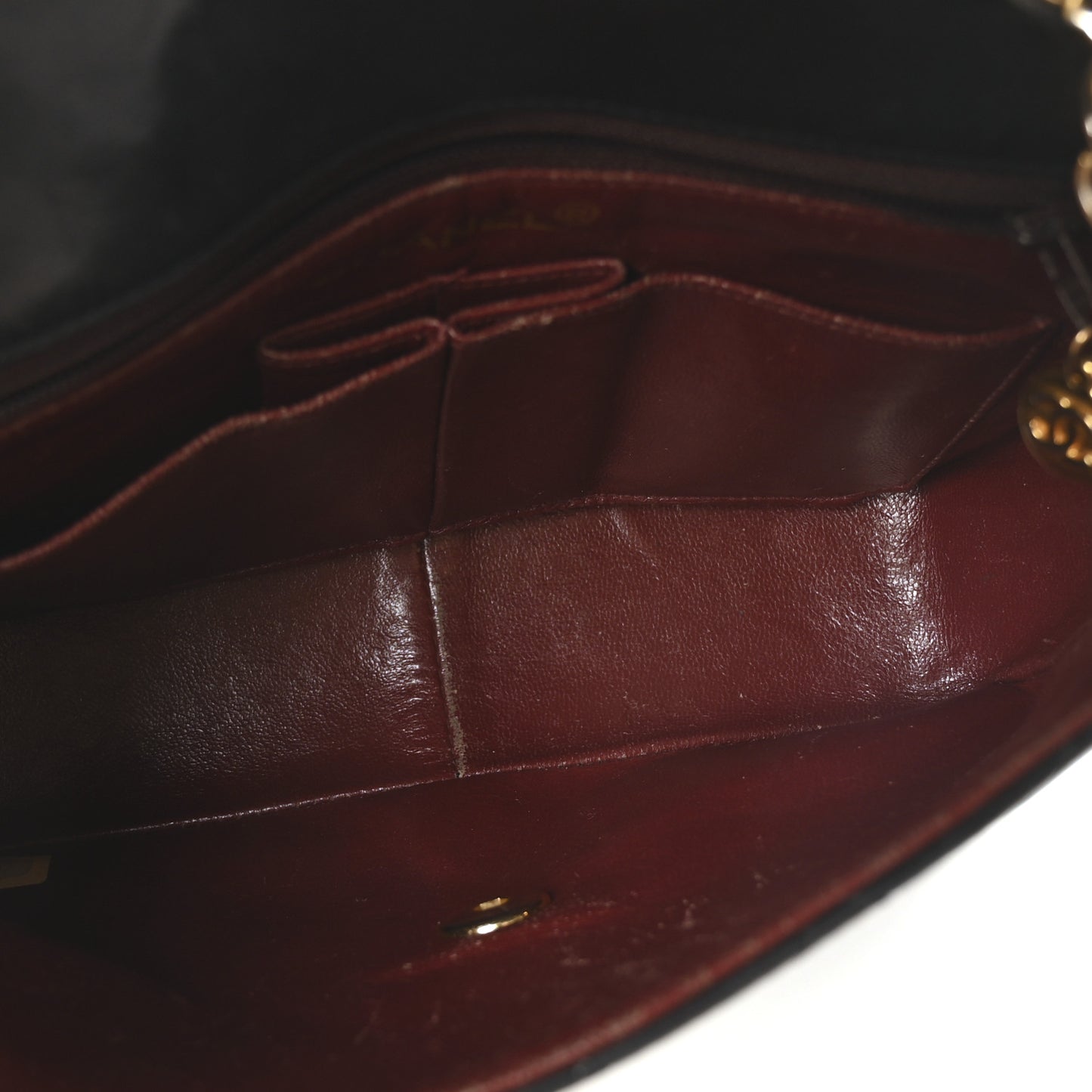 Lambskin Quilted Mini Square Flap Black