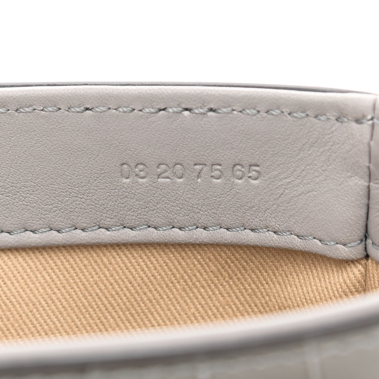 Crocodile Embossed Calfskin Mini C Double Carry Stormy Grey