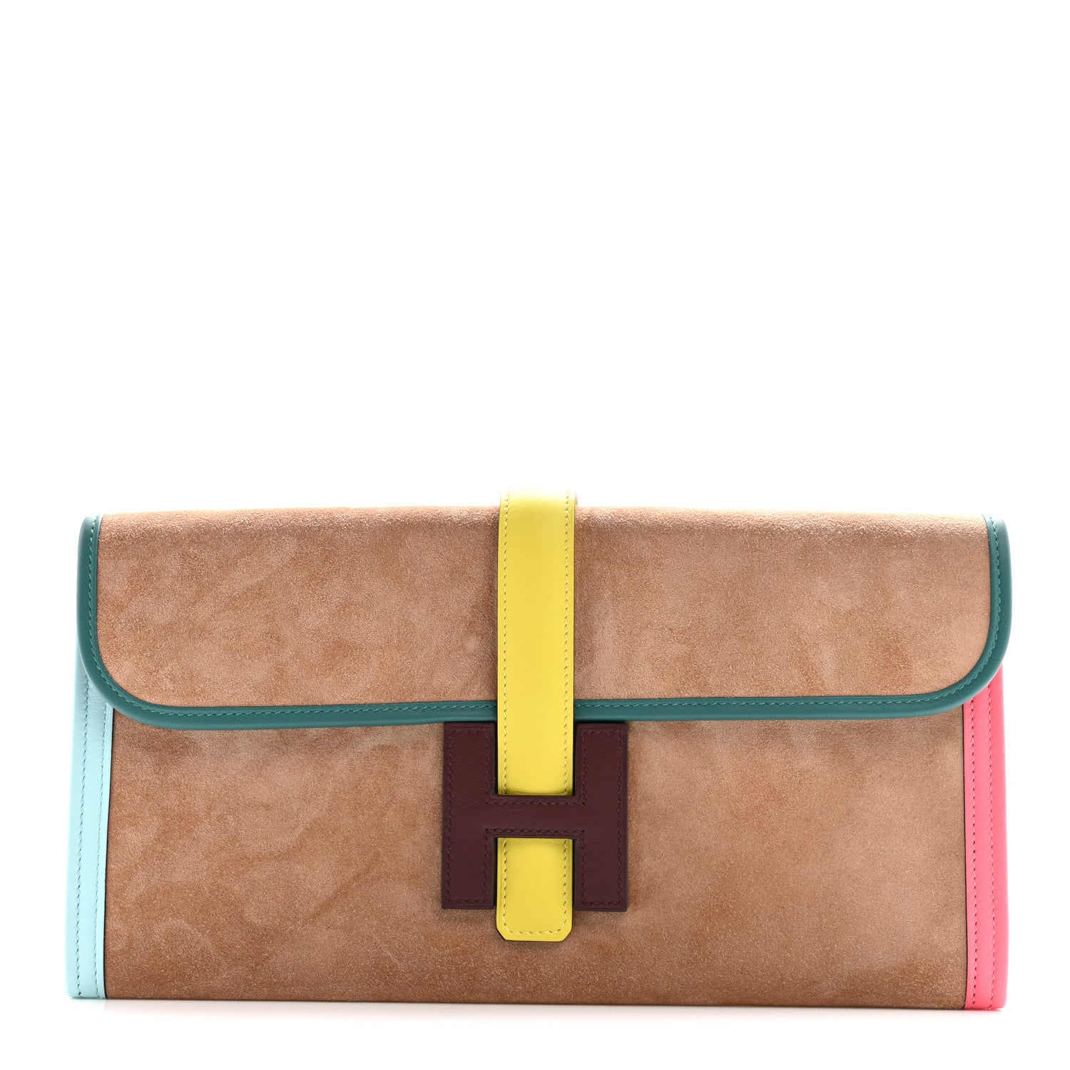 Hermes Veau Grizzly Swift Jige Elan 29 Clutch Malachite Bordeaux