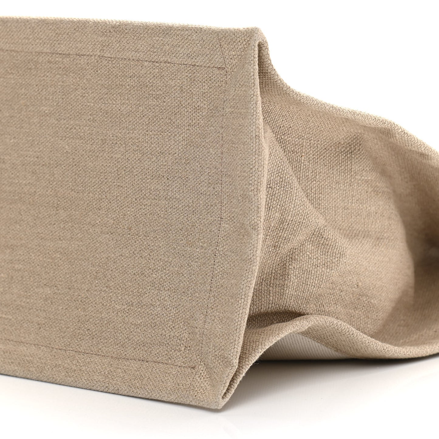 Linen Calfskin Small Rive Gauche Tote Greggio Natural