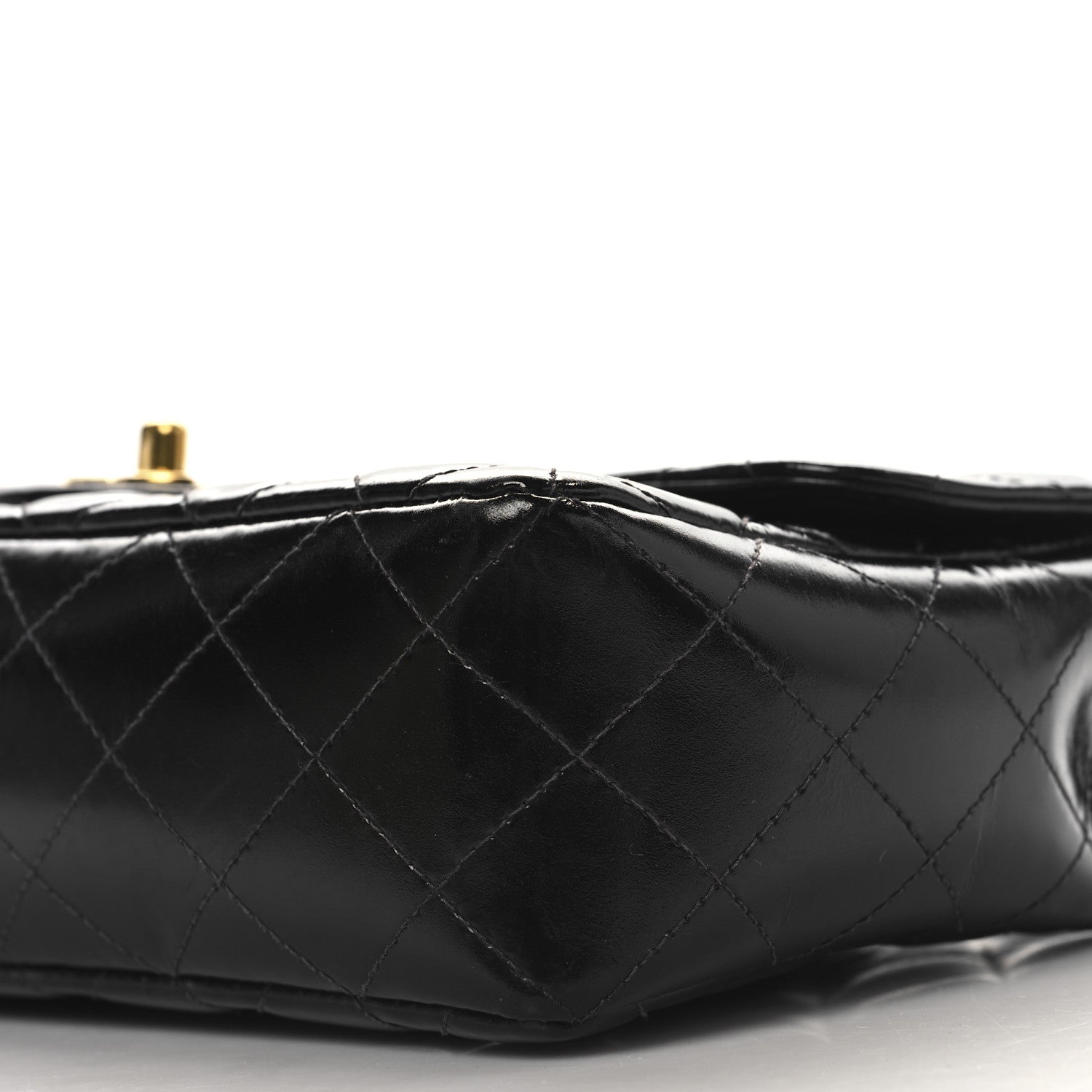Chanel Patent Quilted Medium Rectangular Kelly Flap Bag Black 10 of 13