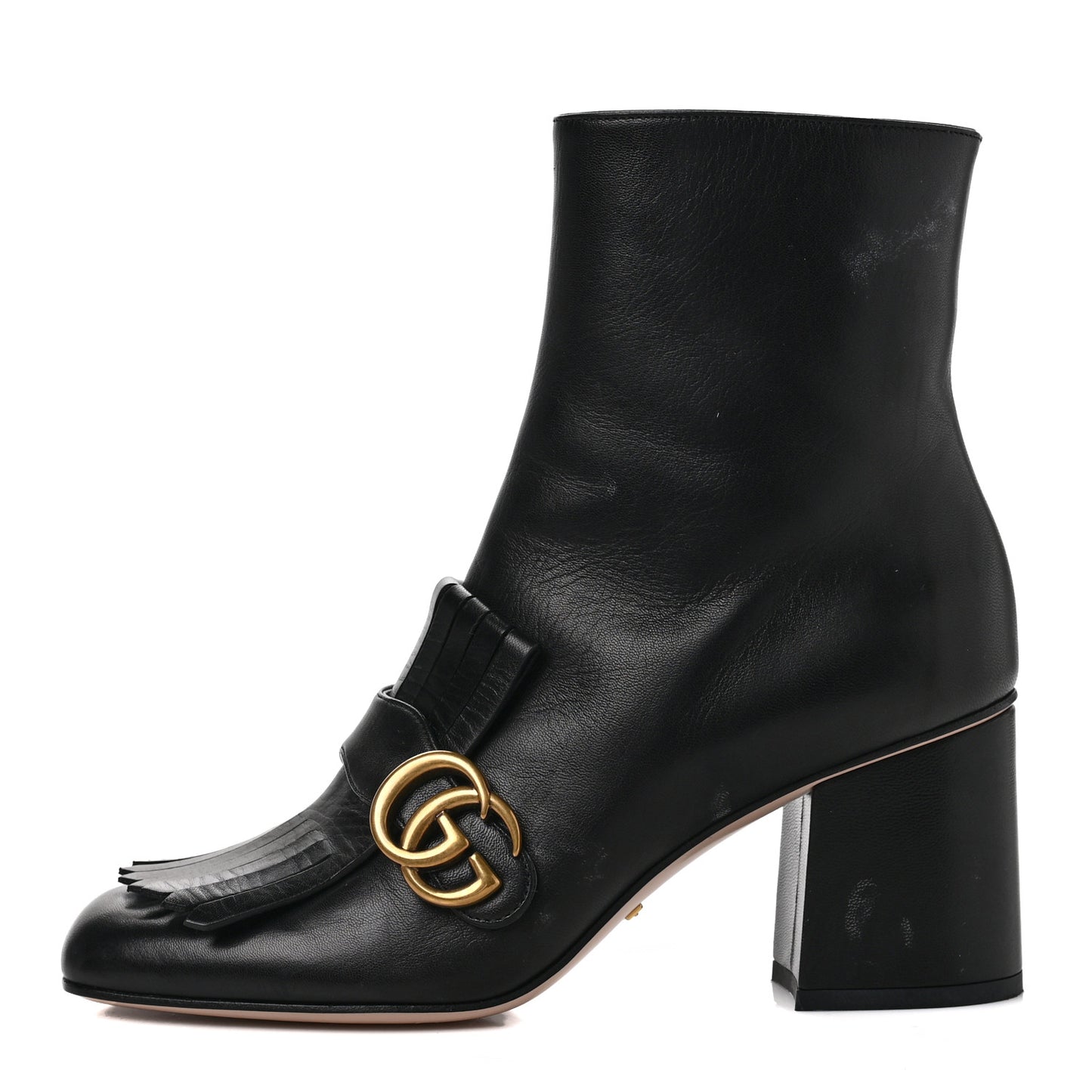 Malaga Kid GG Marmont Fringe 75mm Ankle Boots 39 Black