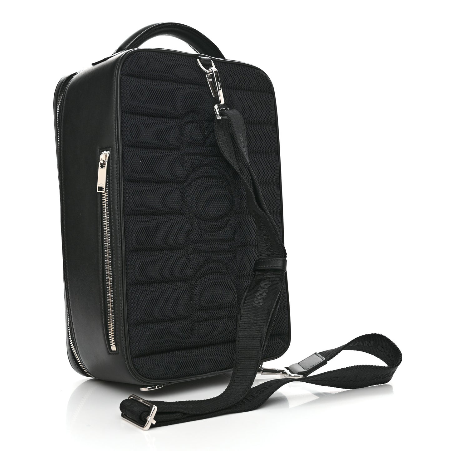 Calfskin Oblique Galaxy Perforated Marsupio World Tour Pelle Sling Black White