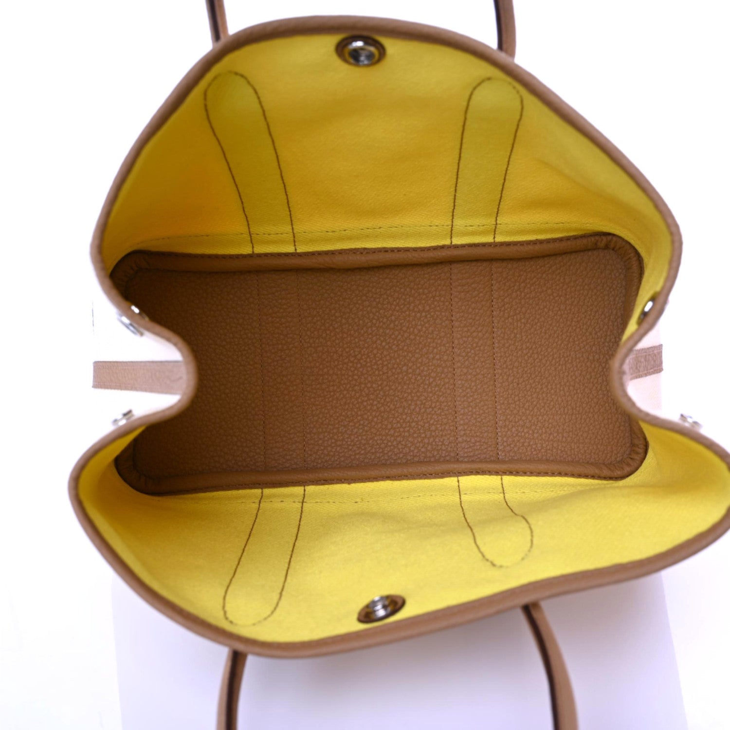 Hermes Twill H Negonda Garden Party 30 TPM Ecru Jaune Citron Biscuit 4 of 9