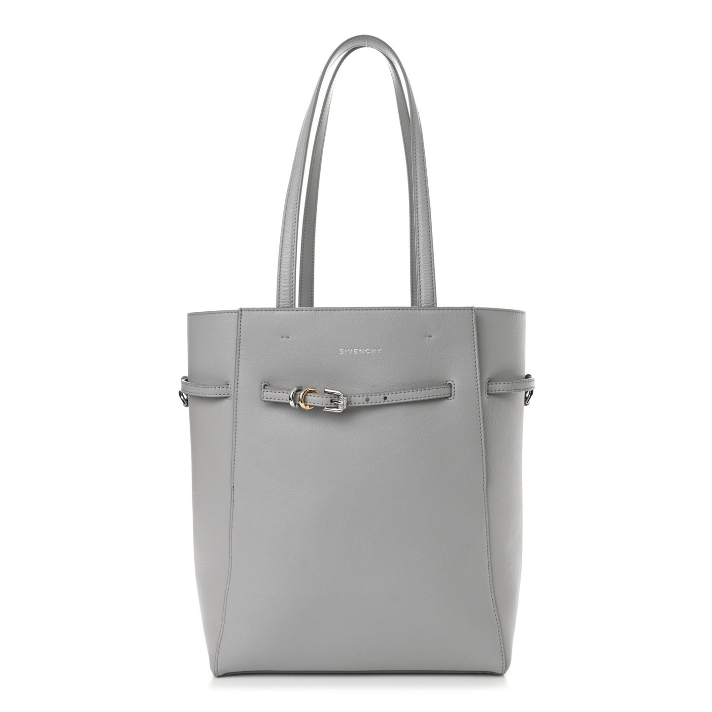 Calfskin Small Voyou Small North South Tote Light Grey