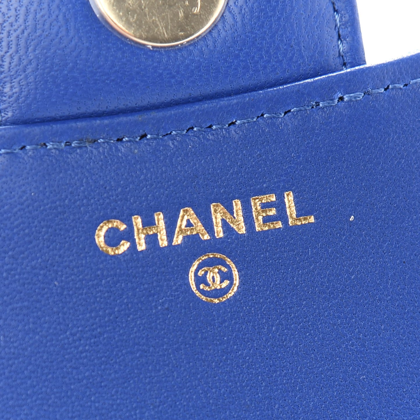 Lambskin Quilted Top Handle Flap Coin Purse With Chain Blue