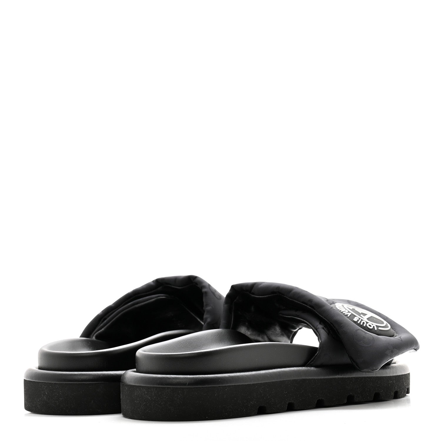 Louis Vuitton Nylon Monogram Womens Pool Pillow Comfort Mules 37 Black 4 of 9