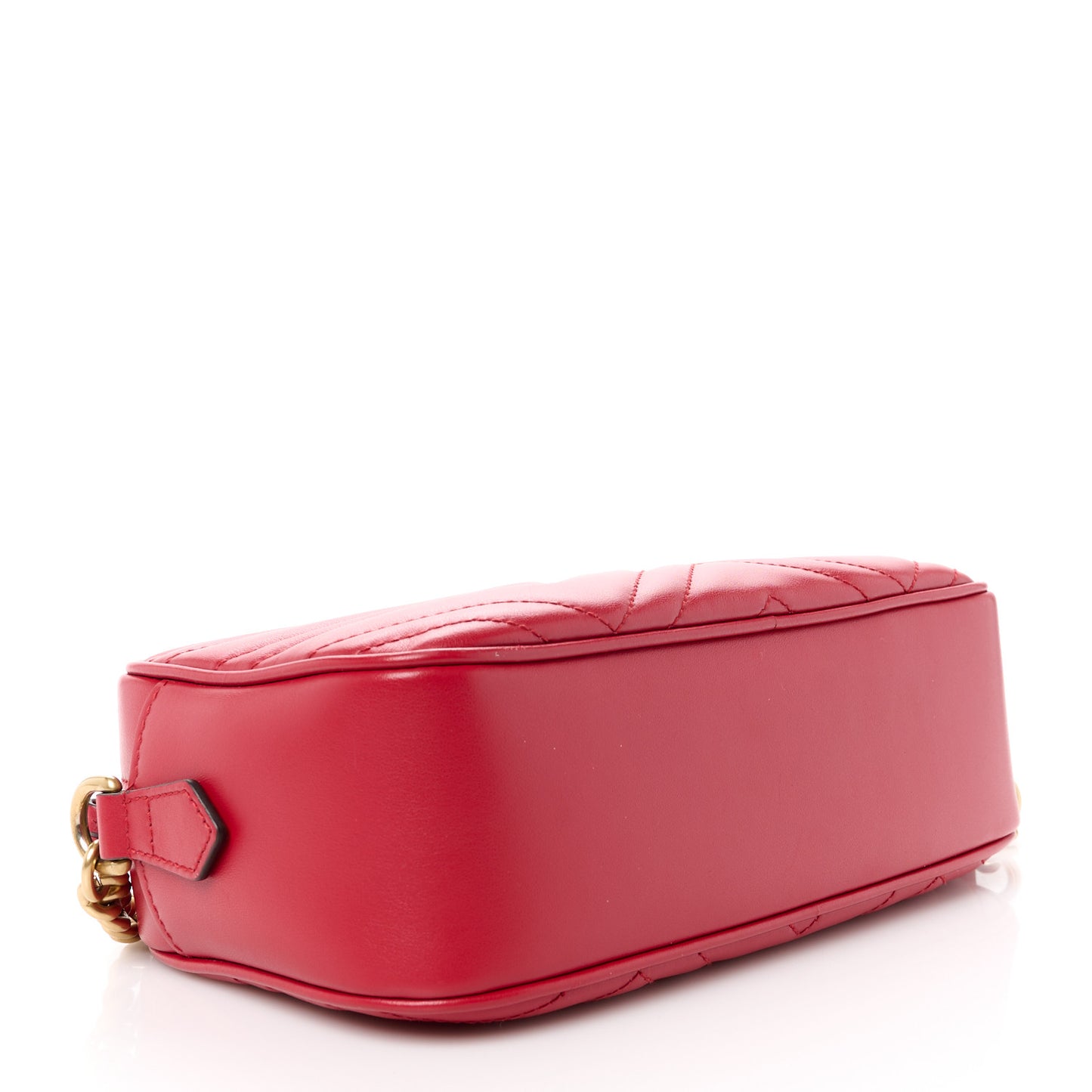 Calfskin Matelasse Small GG Marmont Chain Shoulder Bag Hibiscus Red