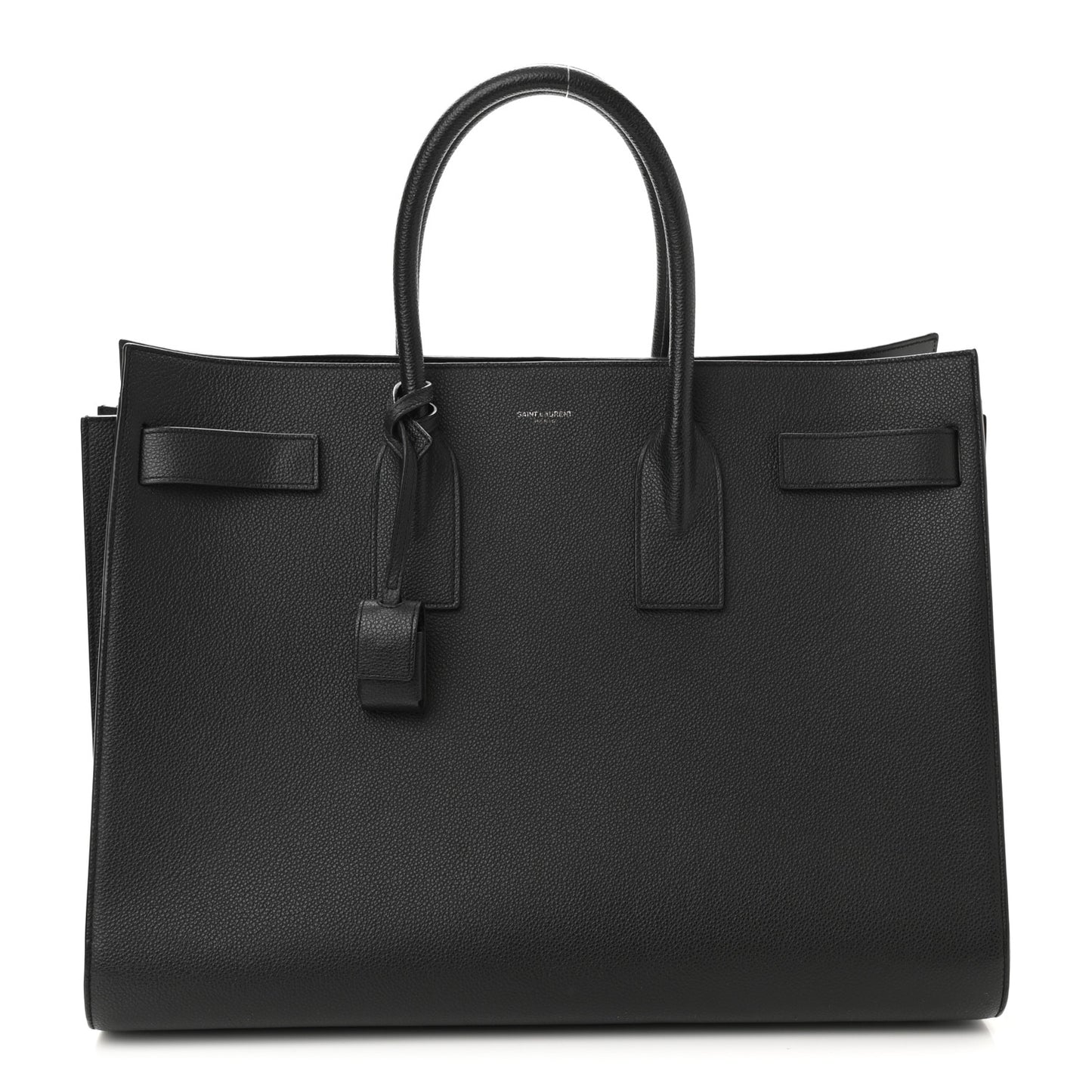 Grained Calfskin Large Sac De Jour Carryall Black
