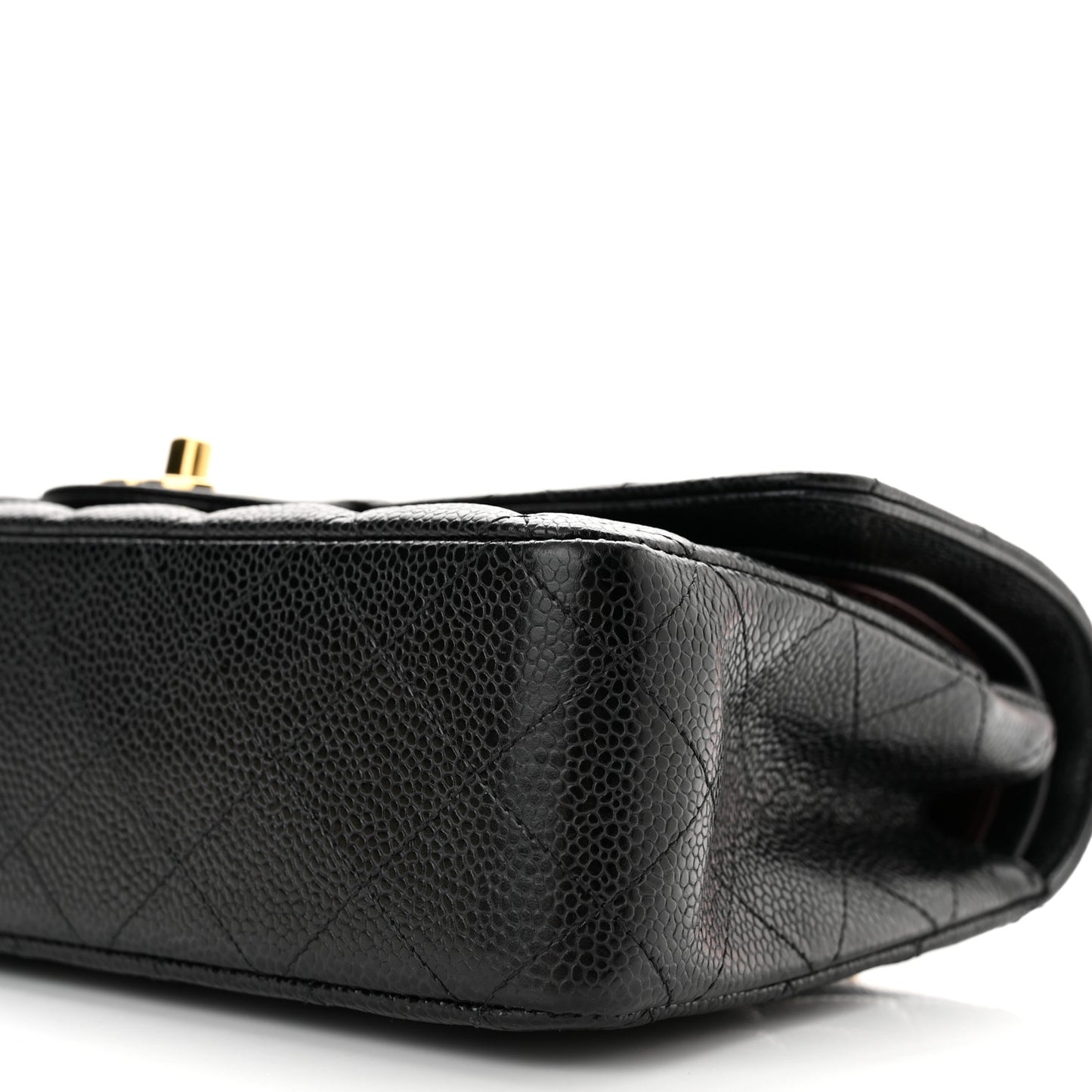 Caviar Quilted Medium Double Flap Black