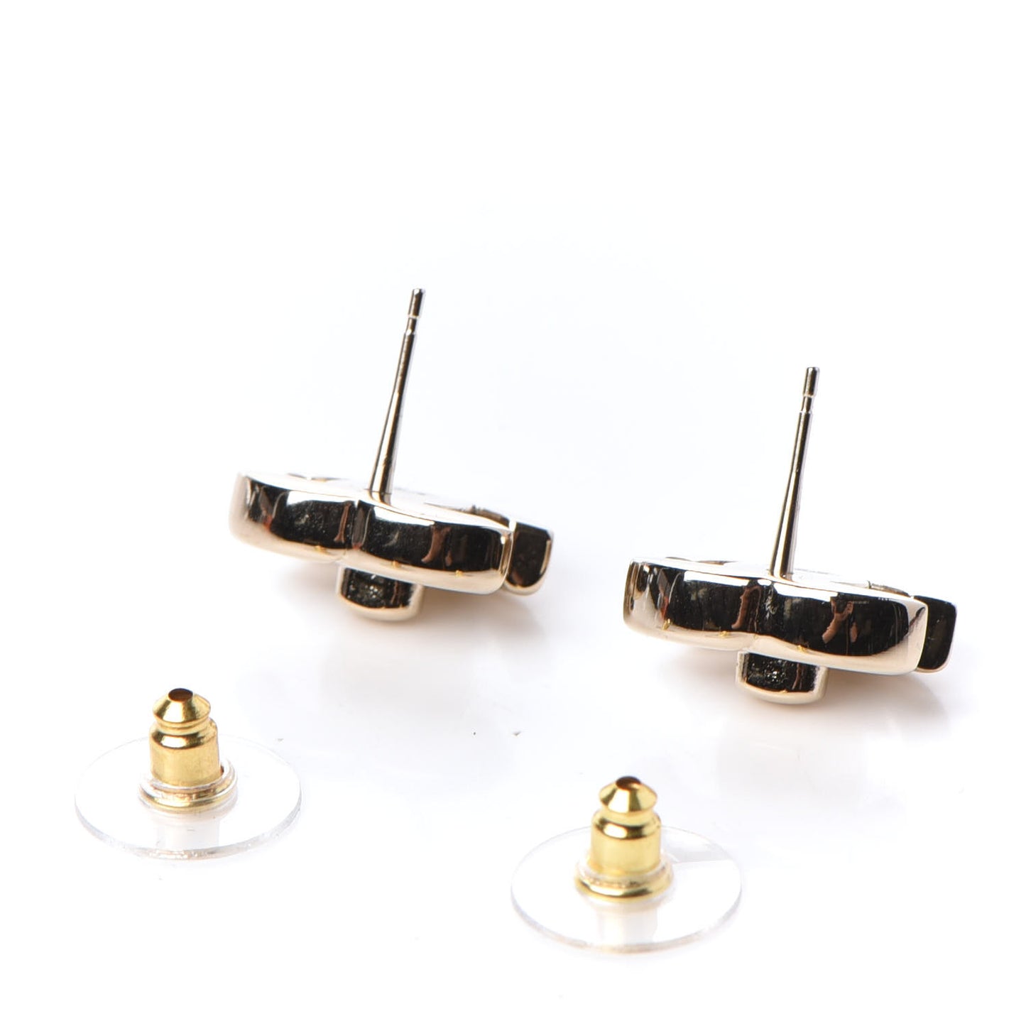 Metal CC Turnlock Earrings Gold
