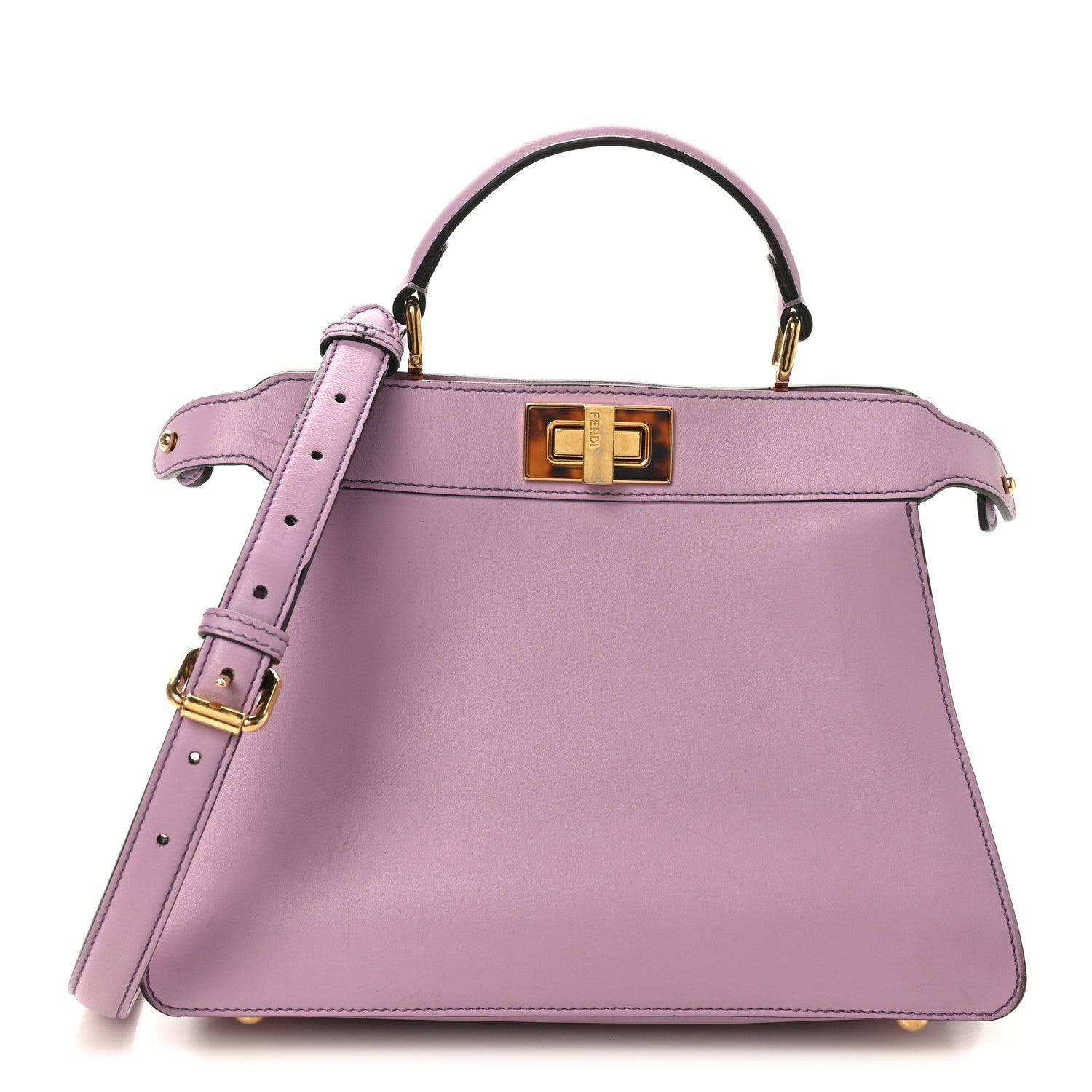 Fendi Vitello Seta Shiny Nappa Plexiglass Small Peekaboo I SEE U