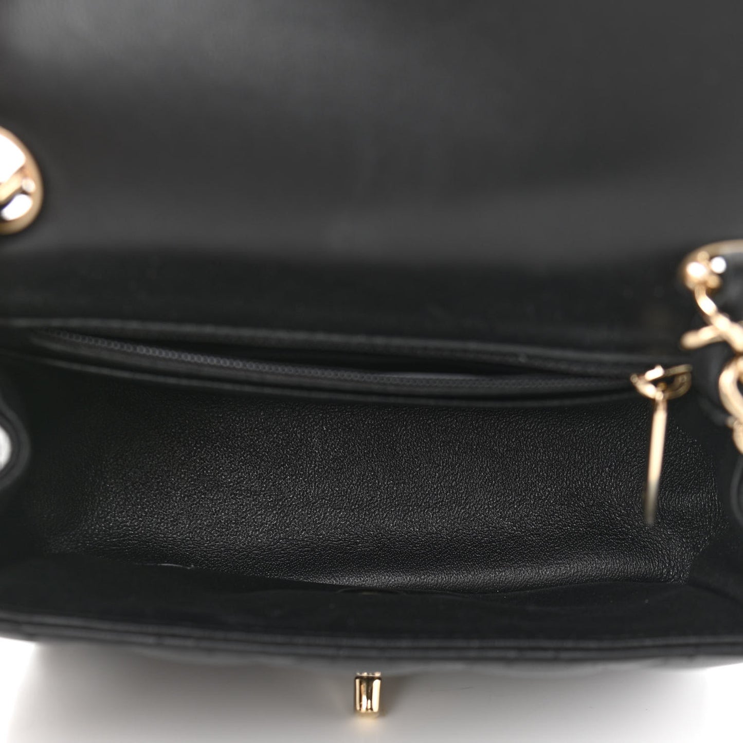 Lambskin Quilted Mini Square Flap Black