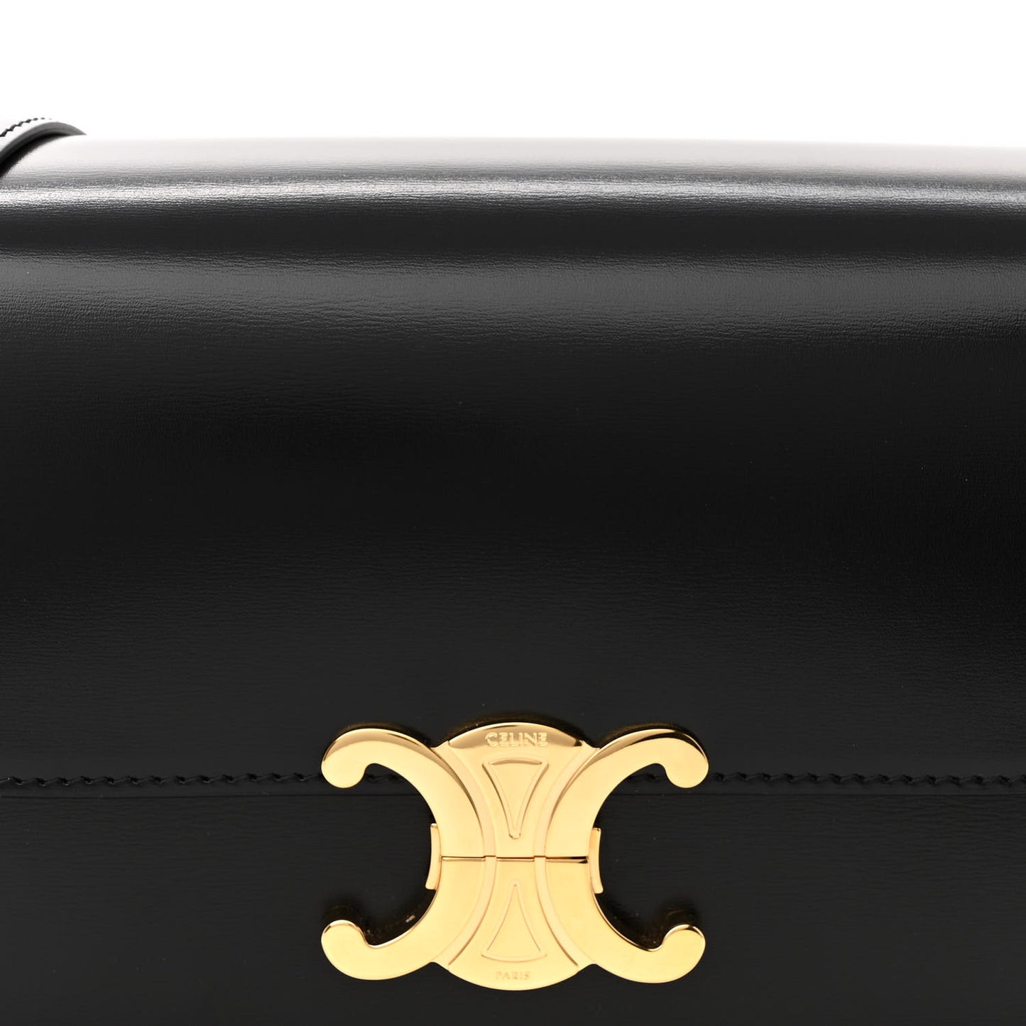 Shiny Calfskin Medium Triomphe Black