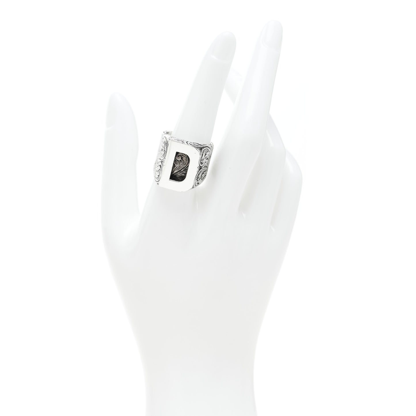 Sterling Silver Letter D Ring 57 8