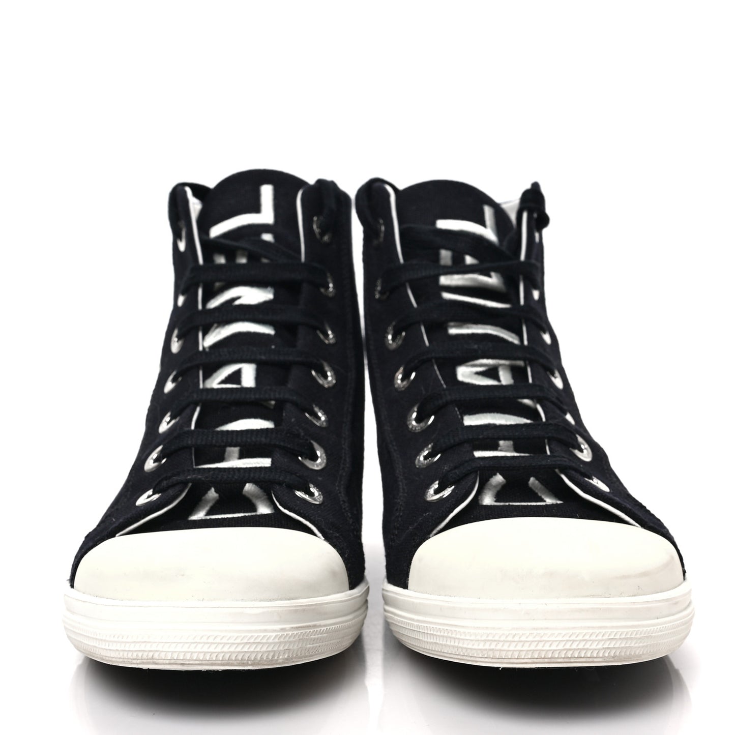 Canvas CC High Top Sneakers 40 Black White