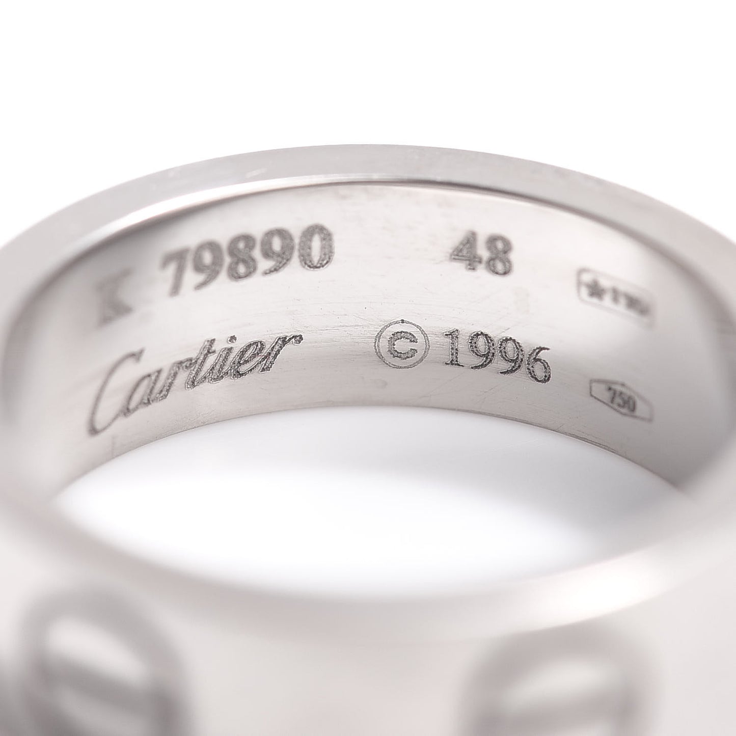 18K White Gold 5.5mm LOVE Ring 48 4.5