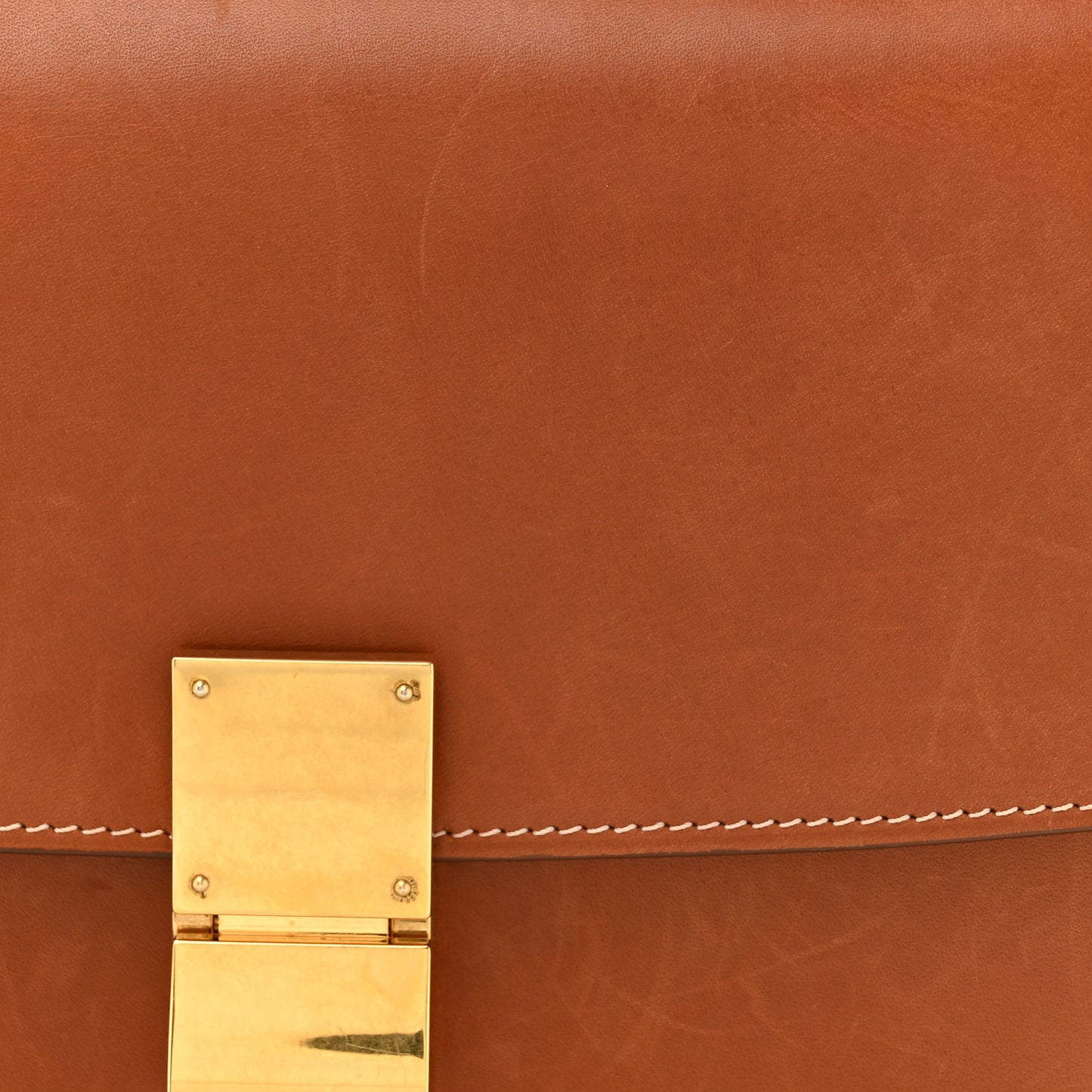Natural Calfskin Medium Classic Box Flap Bag Tan