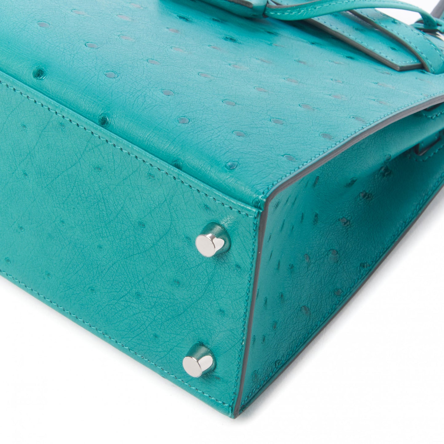 Ostrich Kelly Sellier 25 Vert Verone
