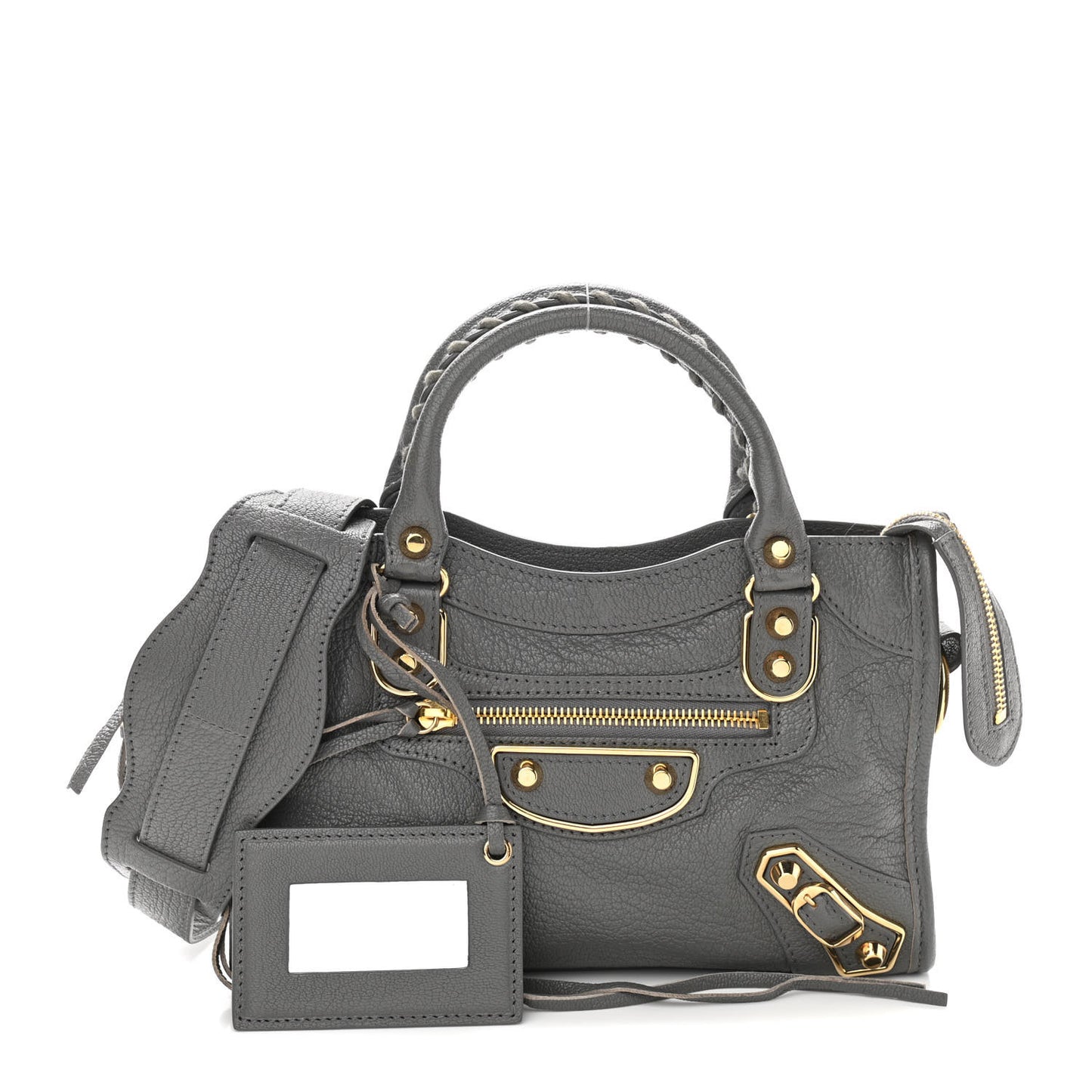 Chevre Gold Metallic Edge Hardware Mini City Gris Acier
