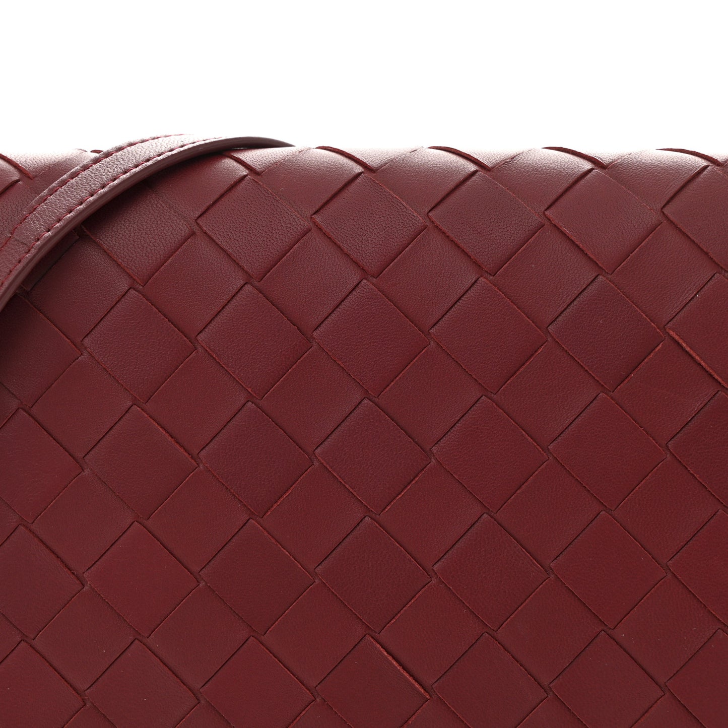 Nappa Intrecciato Flap Bag Burgundy