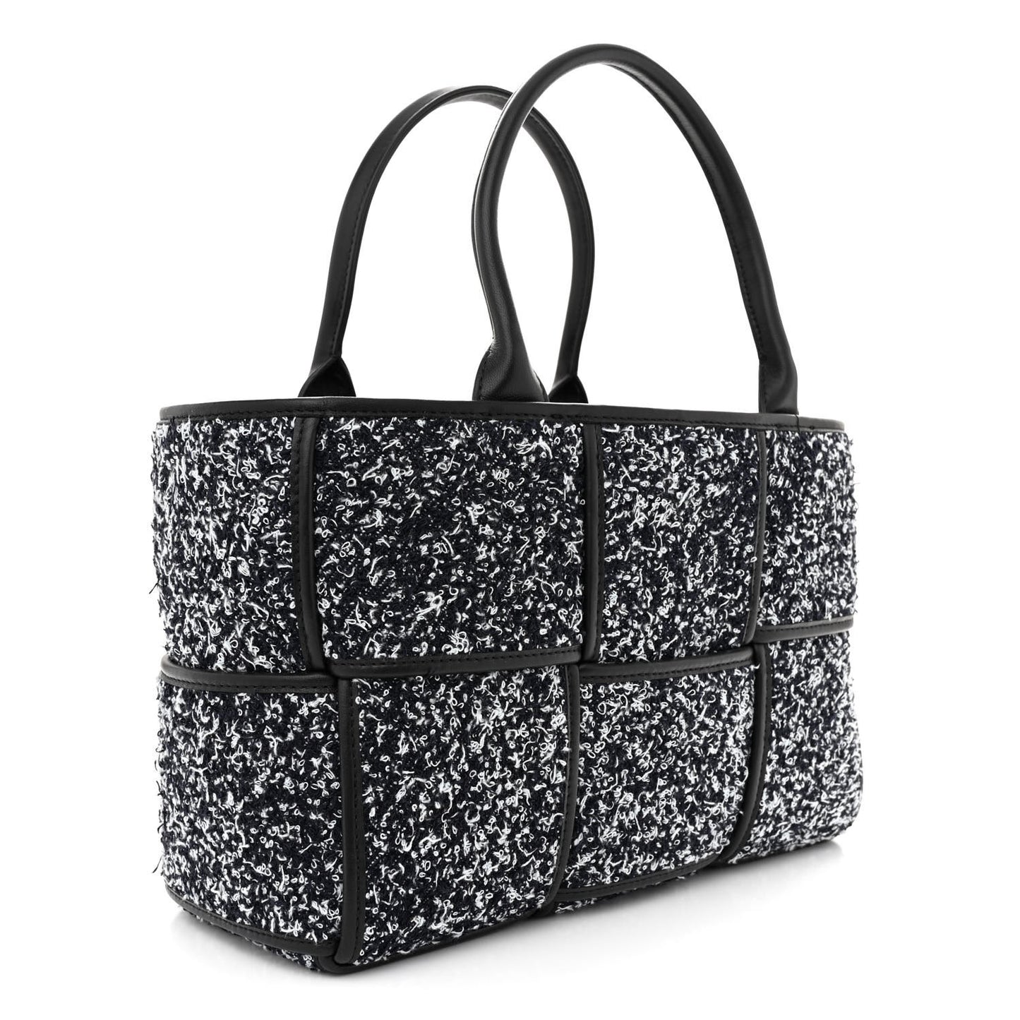 Denim Boucle Maxi Intrecciato Small Arco Tote Midnight Blue