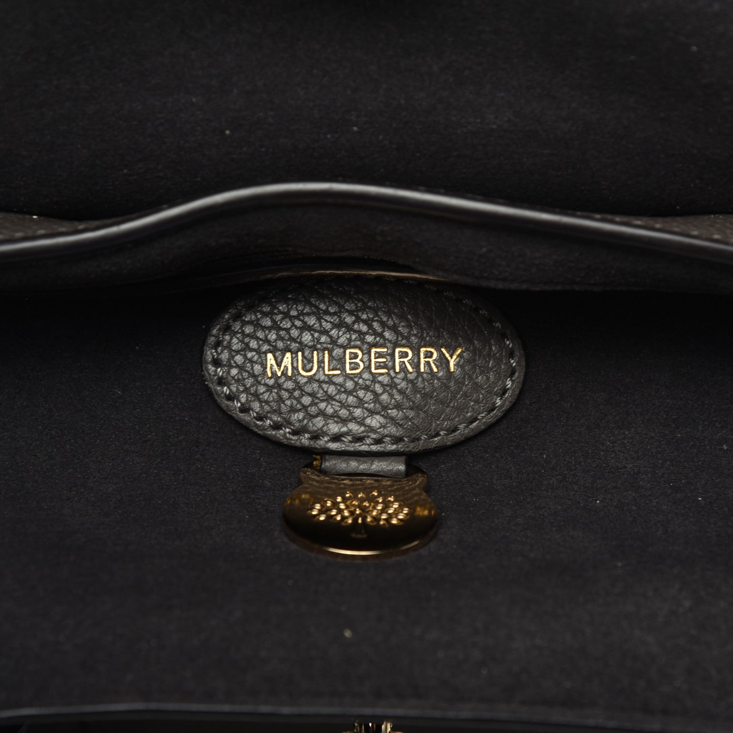 Classic Grain Calfskin Small Bayswater Satchel Dark Grey