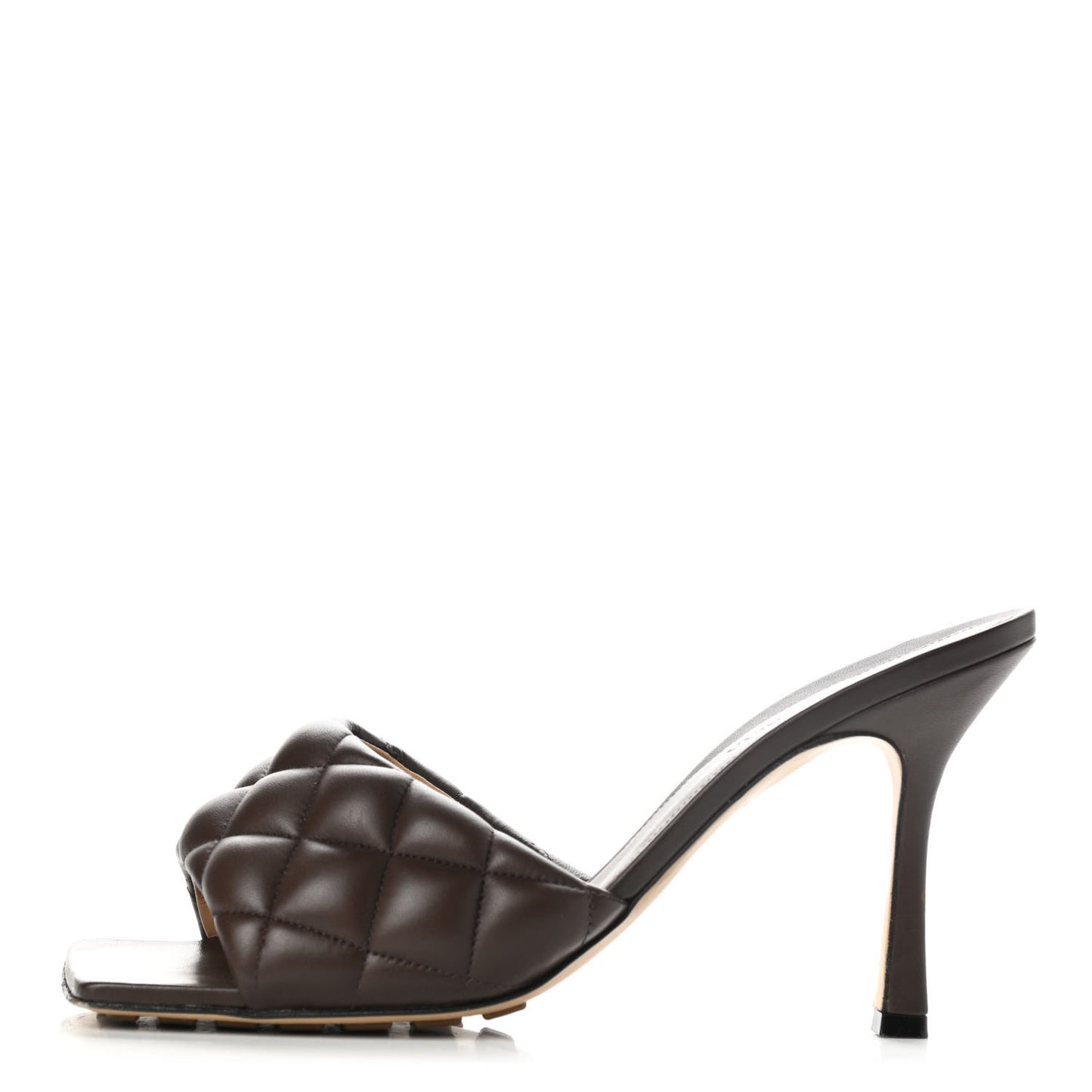 Nappa Matelasse Padded Mule Sandals 40 Chocolate