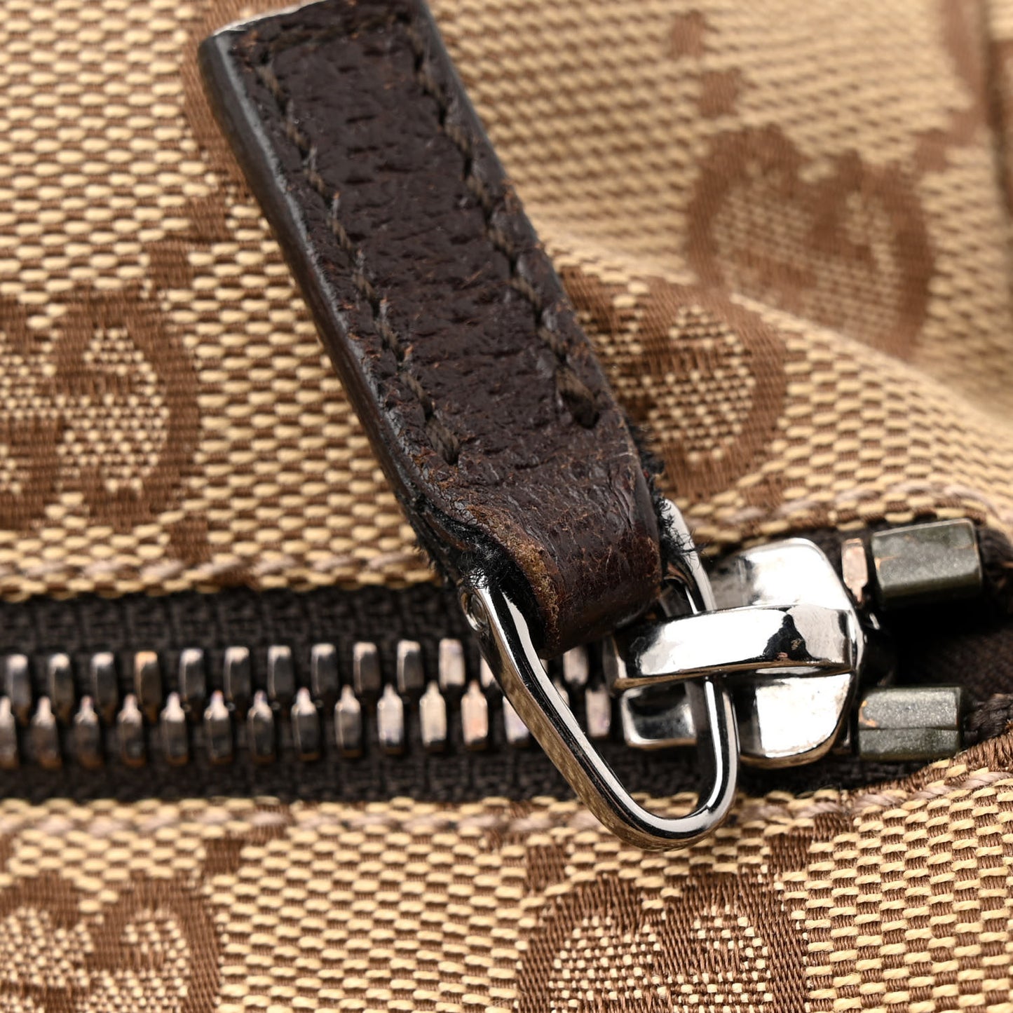 GG Monogram Double Pocket Belt Bag Dark Brown