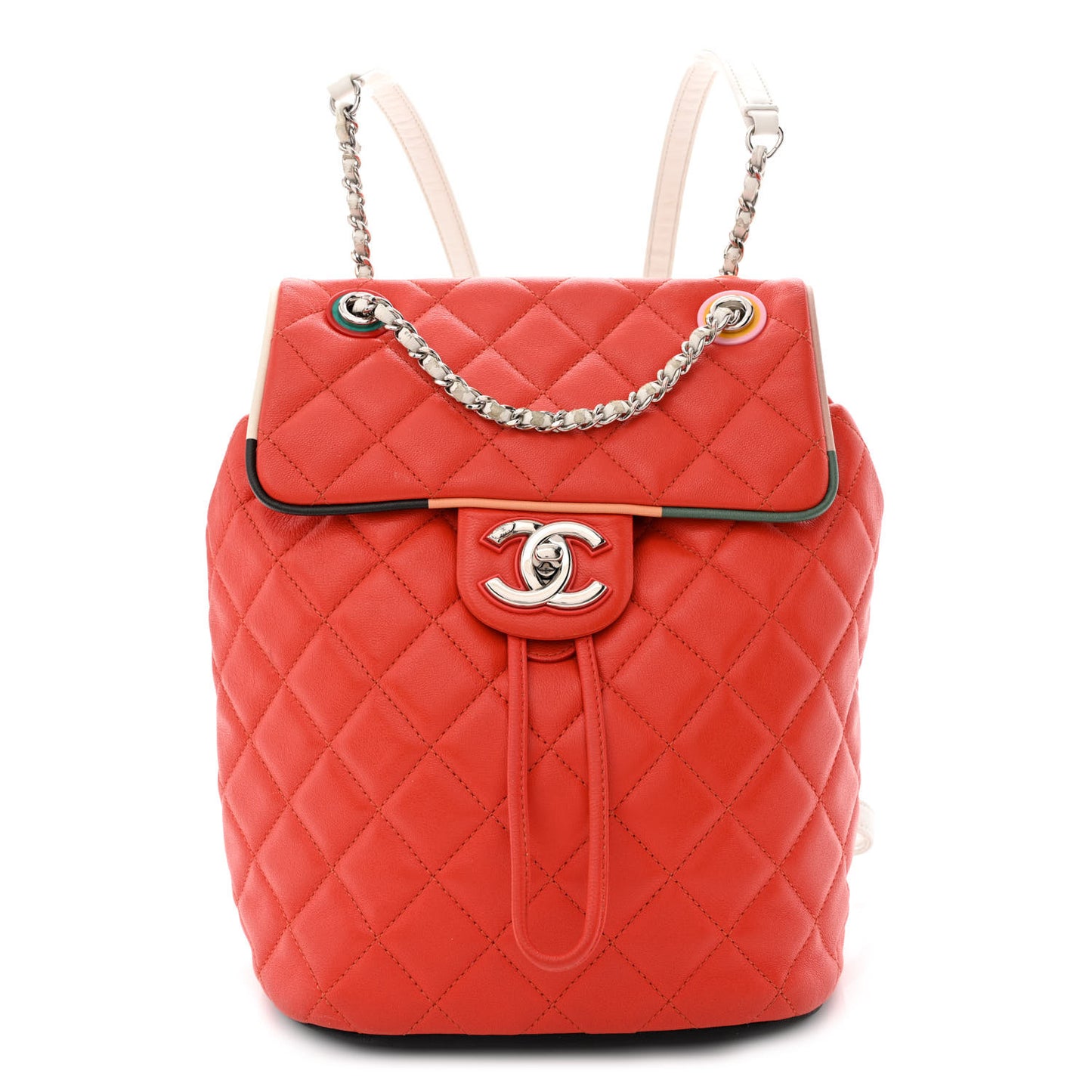 Lambskin Quilted Small Cuba Urban Spirit Backpack Orange