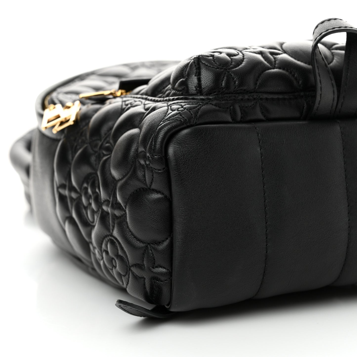 Lambskin Flower Quilted Palm Springs Backpack PM Black