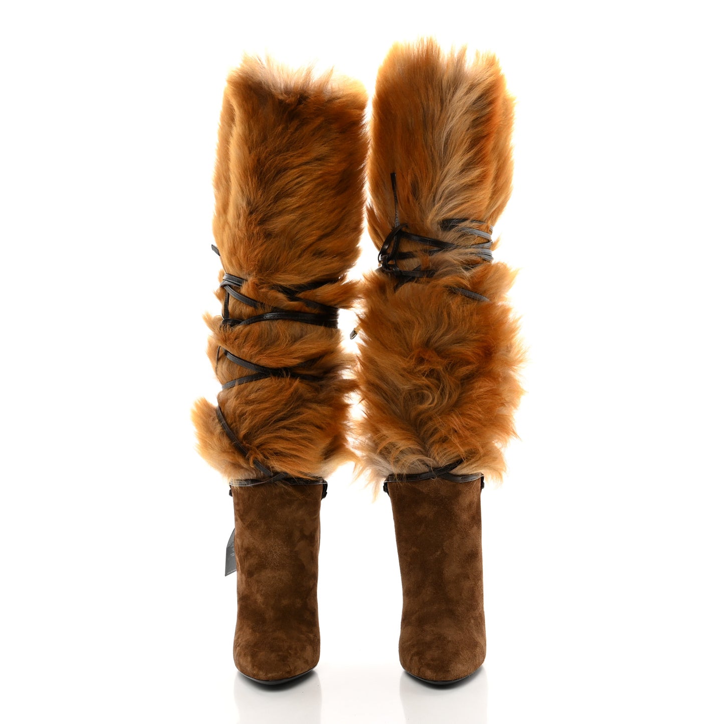 Suede Faux Fur Jokull 105 Over The Knee Boots 36.5 Brown