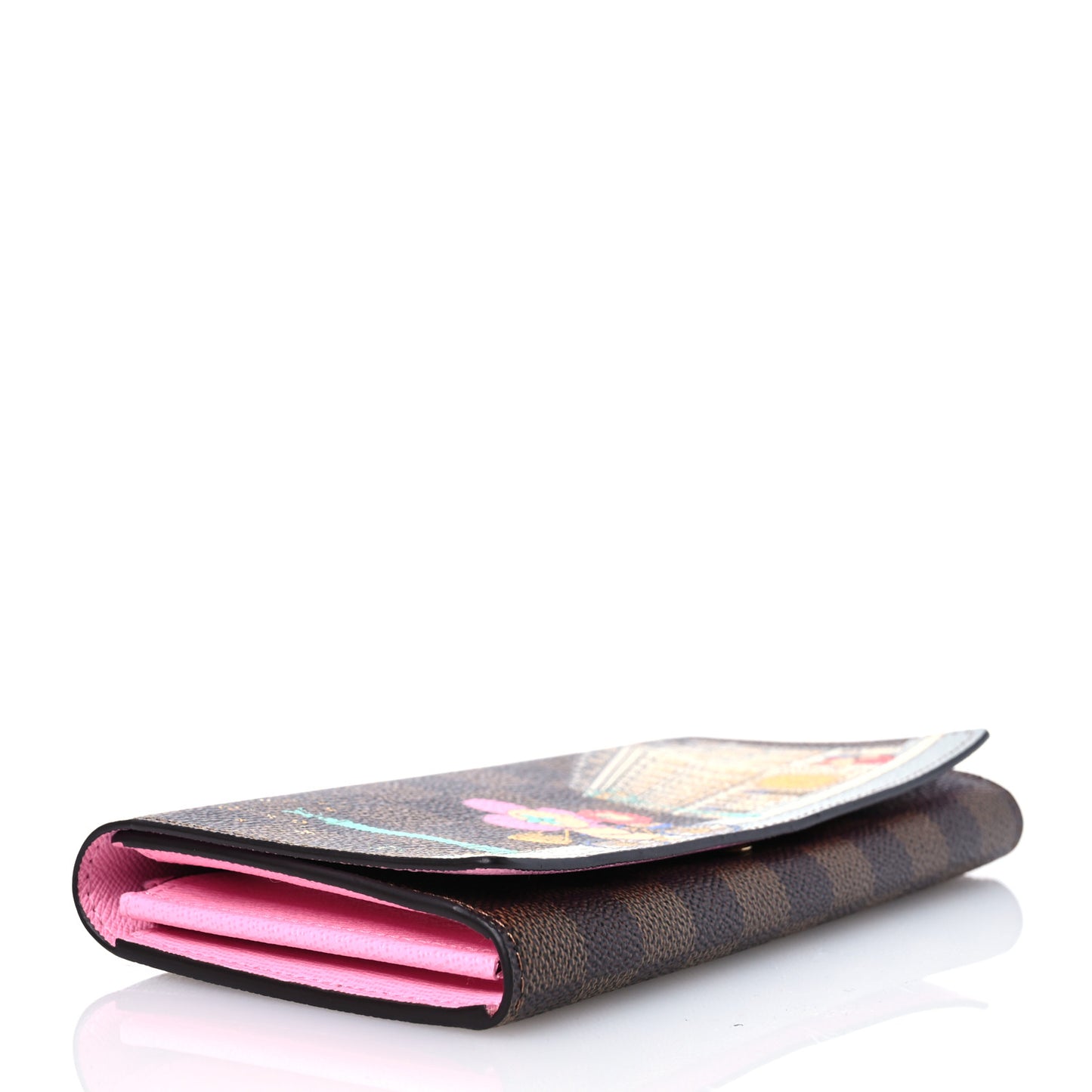 Damier Ebene 2022 Christmas Animation London Sarah Wallet Pink