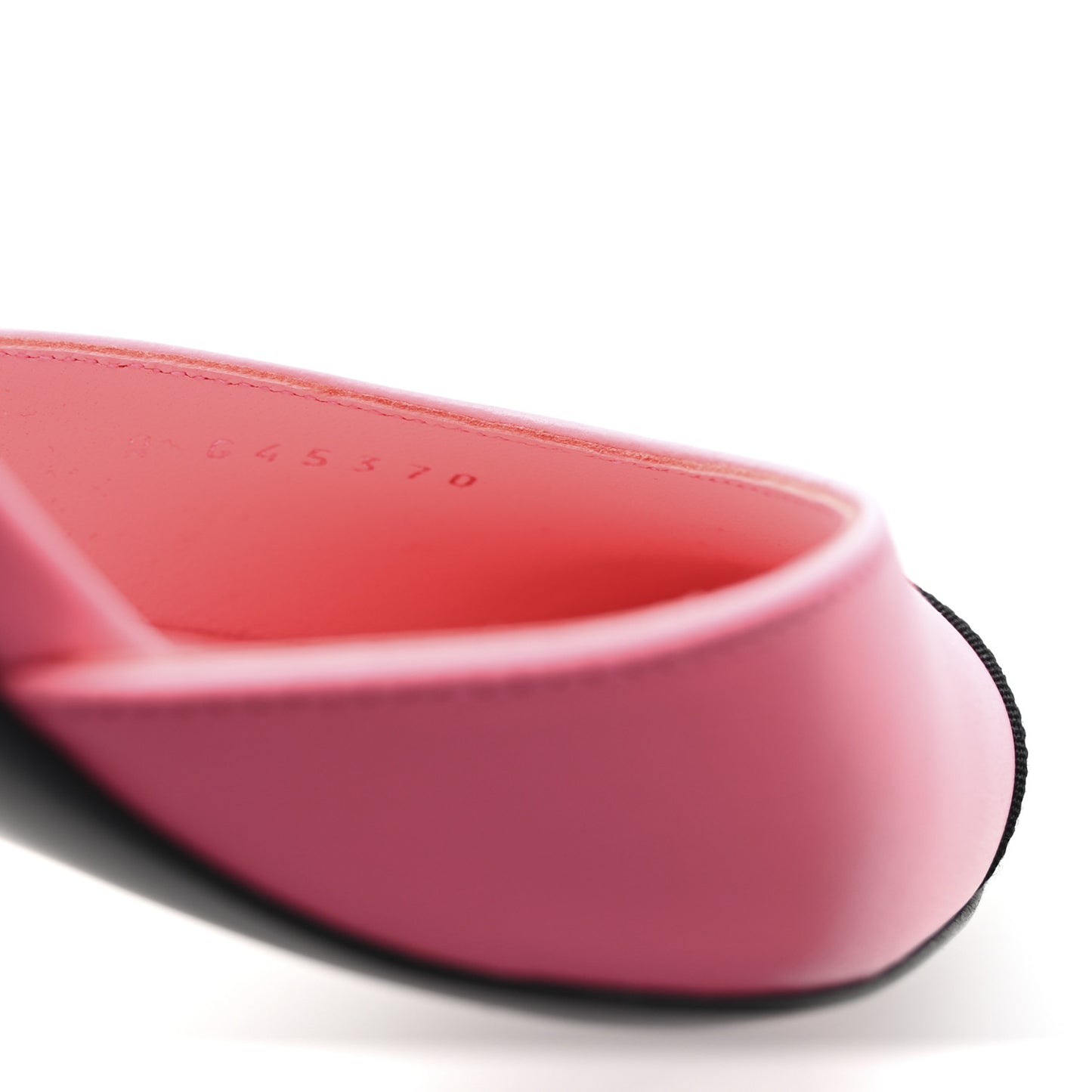 Lambskin Grosgrain Cap Toe CC Slingback Pumps 37.5 Pink Black