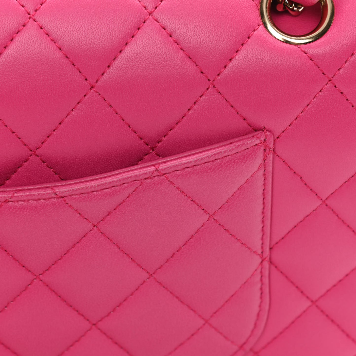Lambskin Quilted Medium Double Flap Pink