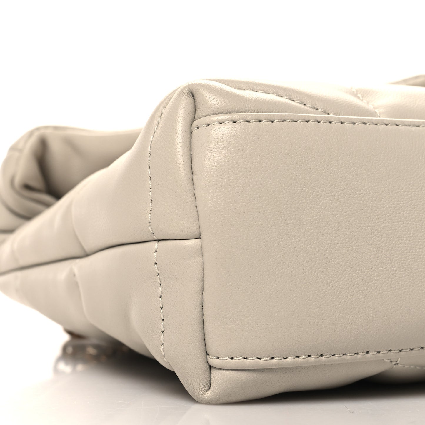 Lambskin Quilted Toy Loulou Puffer Monogram Chain Satchel Blanc Vintage