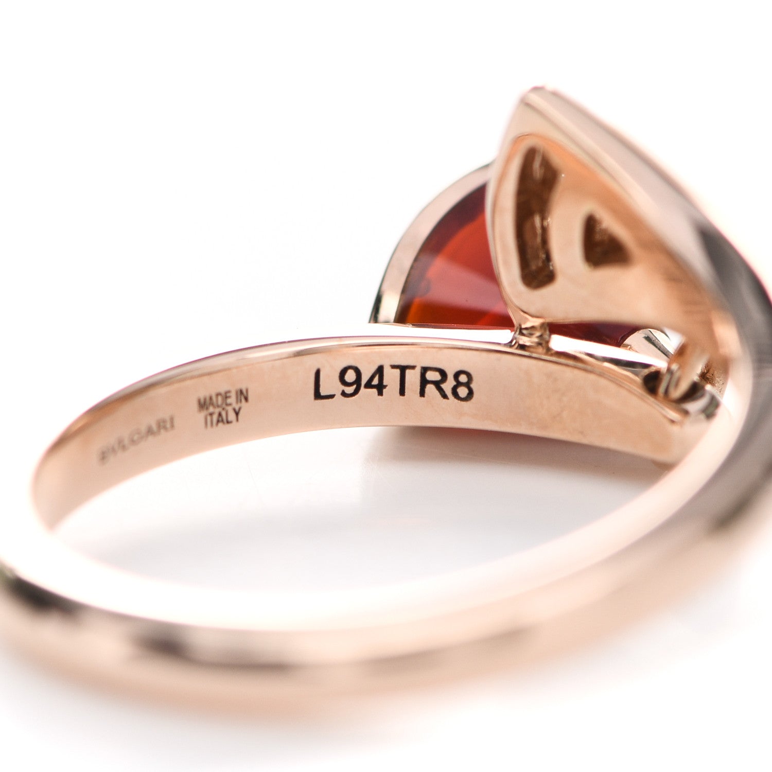 Bulgari 18K Rose Gold Diamond Carnelian Divas' Dream Charm Ring 51 5.75 4 of 6