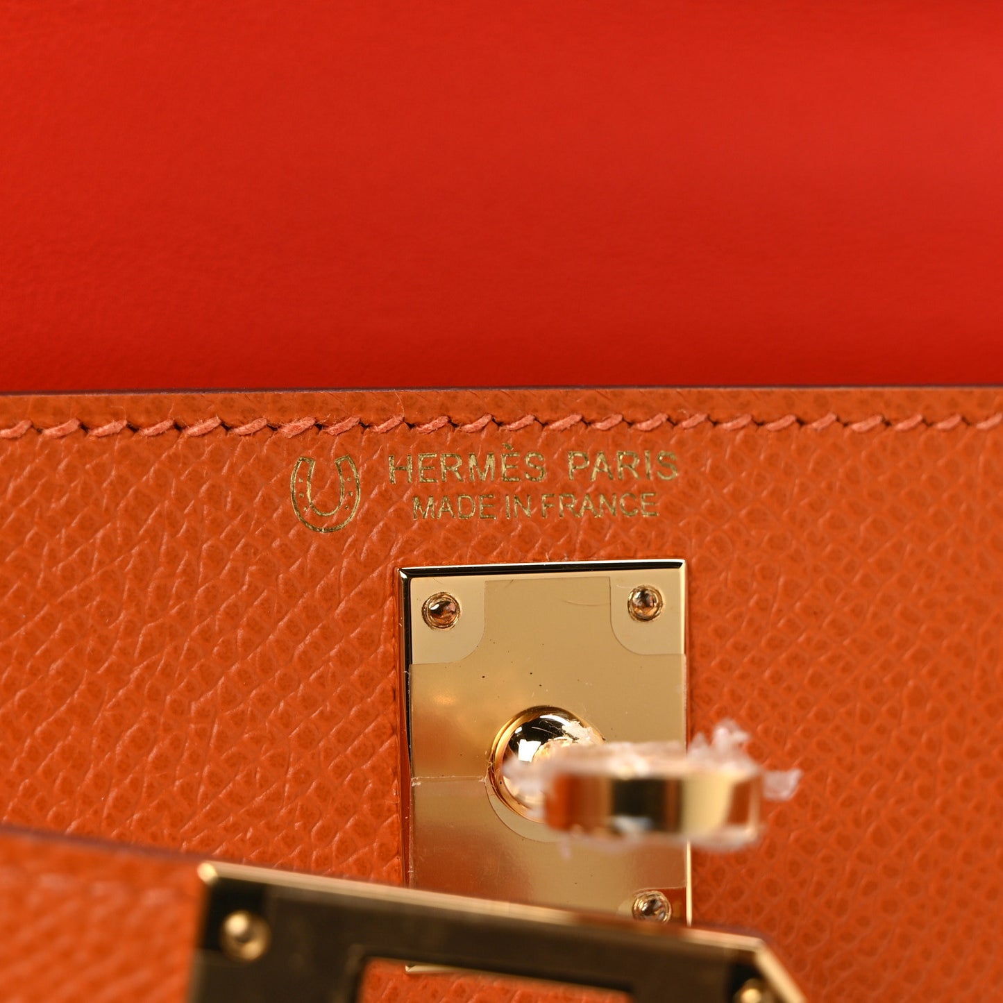 Epsom Horseshoe Mini Kelly Sellier 20 Orange Rouge Casaque