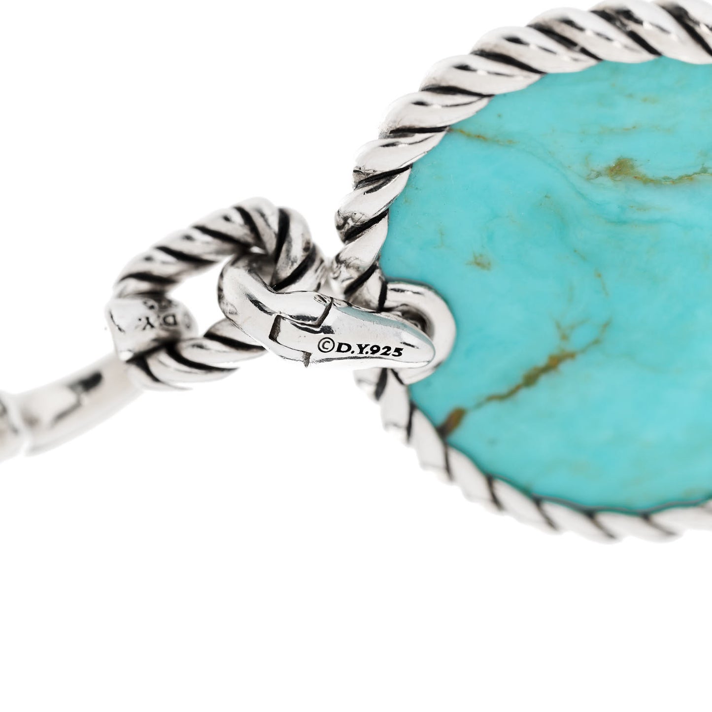 Sterling Silver Diamond Turquoise Elements Drop Earrings