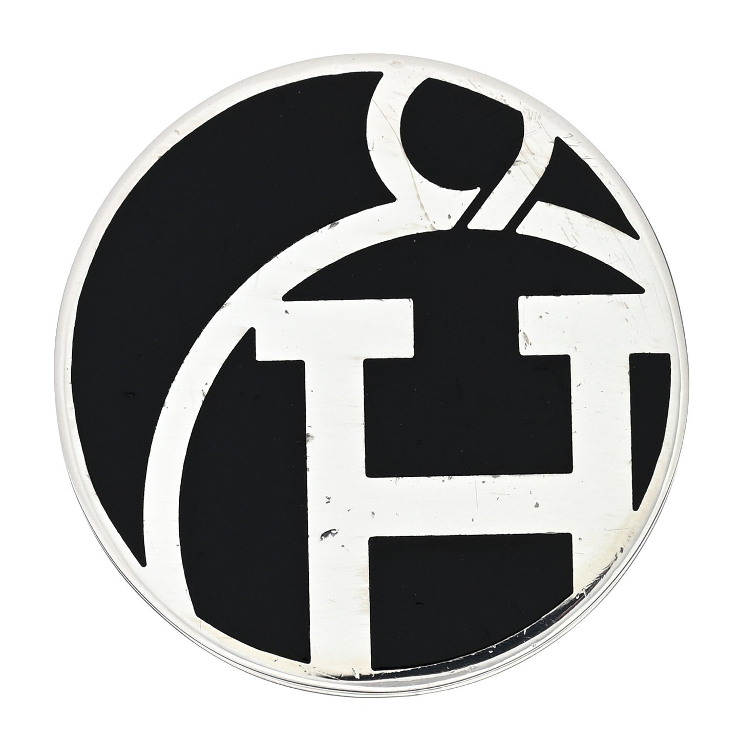 Sterling Silver Enamel Logo Ring 52 6 Black