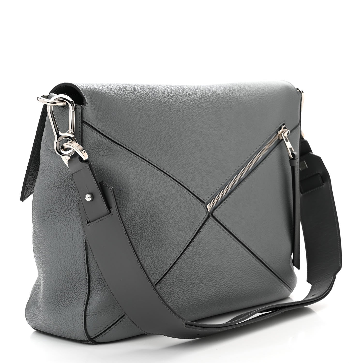 Loewe Calfskin Puzzle Messenger Bag Gunmetal 3 of 9
