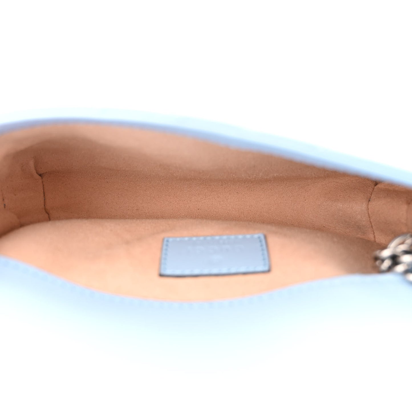 Calfskin Matelasse Monochrome GG Marmont Chain Belt Bag Porcelain Light Blue