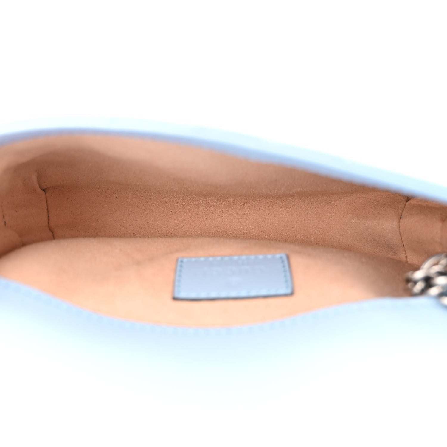 Gucci Calfskin Matelasse Monochrome GG Marmont Chain Belt Bag Porcelain Light Blue 5 of 12