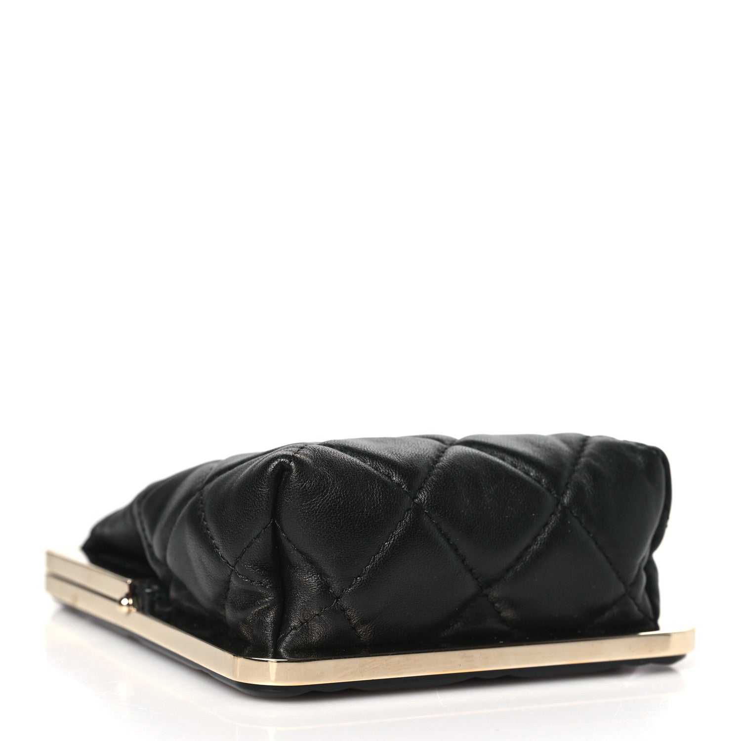 Chanel Lambskin Plexi Quilted CC Evening Clutch With Chain Black 4 of 10