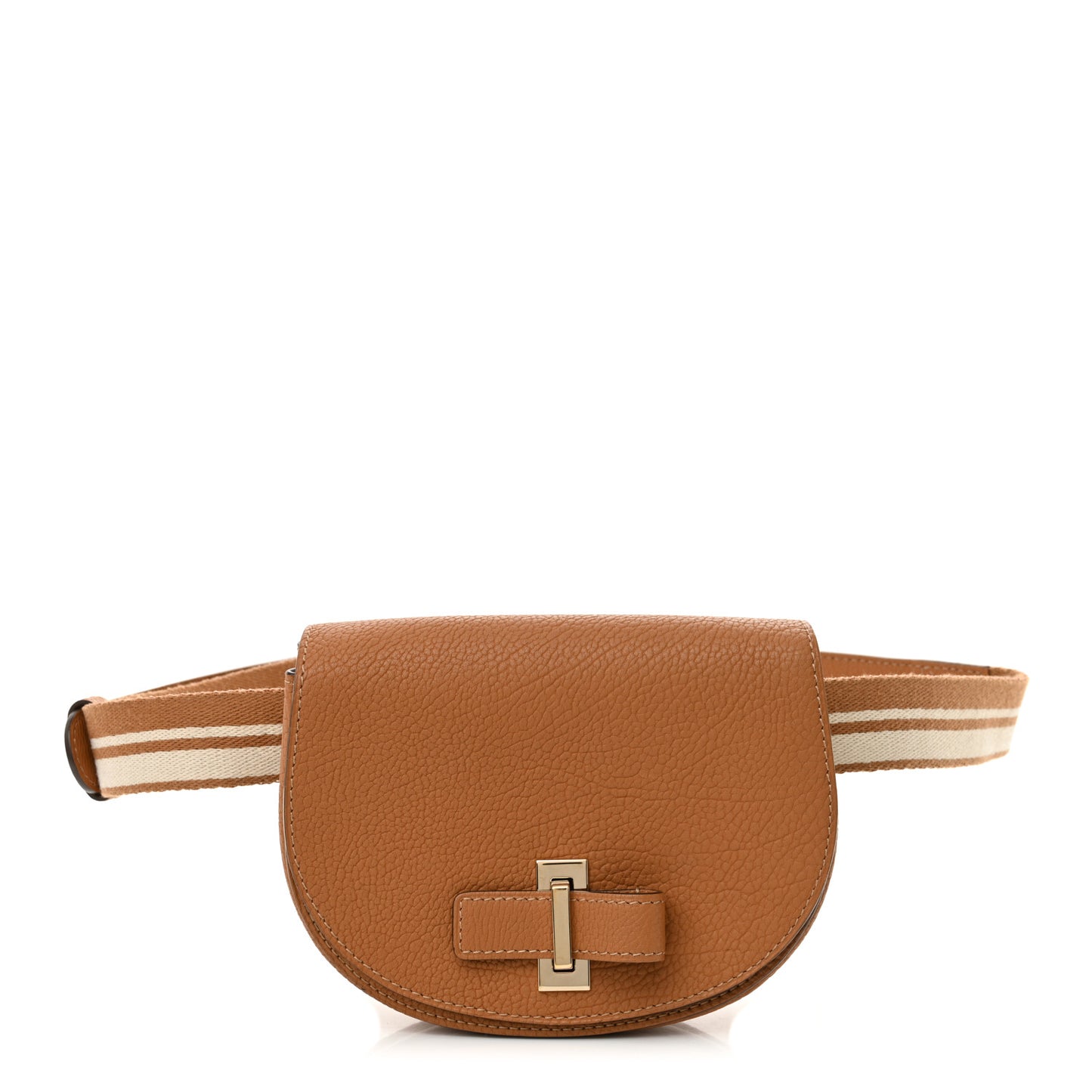 Crispy Calfskin Mini Le Mutin Saddle Belt Bag Vegetal