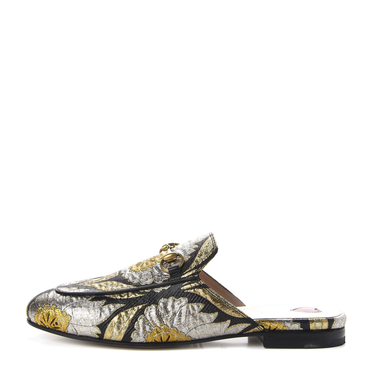 Gucci Jacquard Floral Womens Princetown Slippers 36 Oro Black 1 of 9