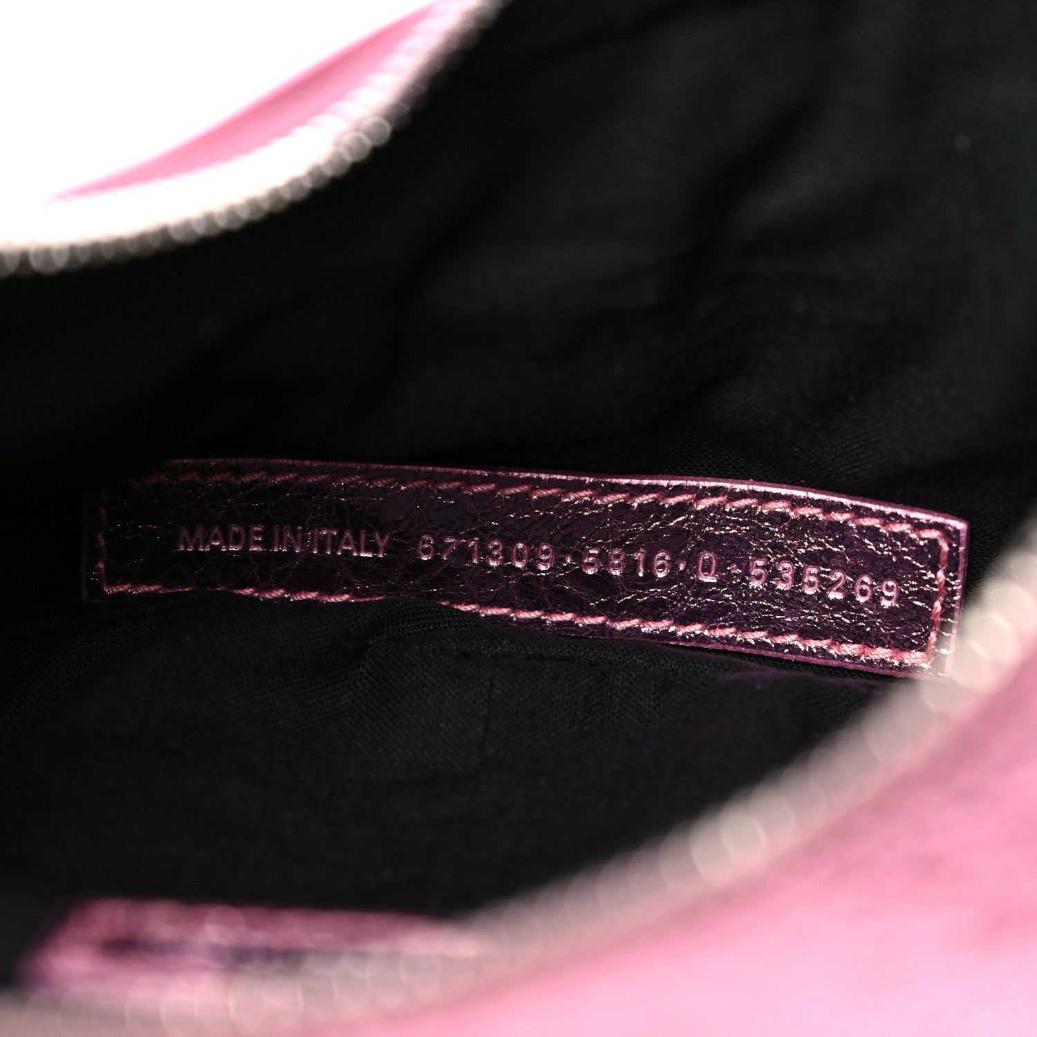 Balenciaga Metallic Agneau Arena Crystal Le Cagole Shoulder Bag XS Met Pink 7 of 9