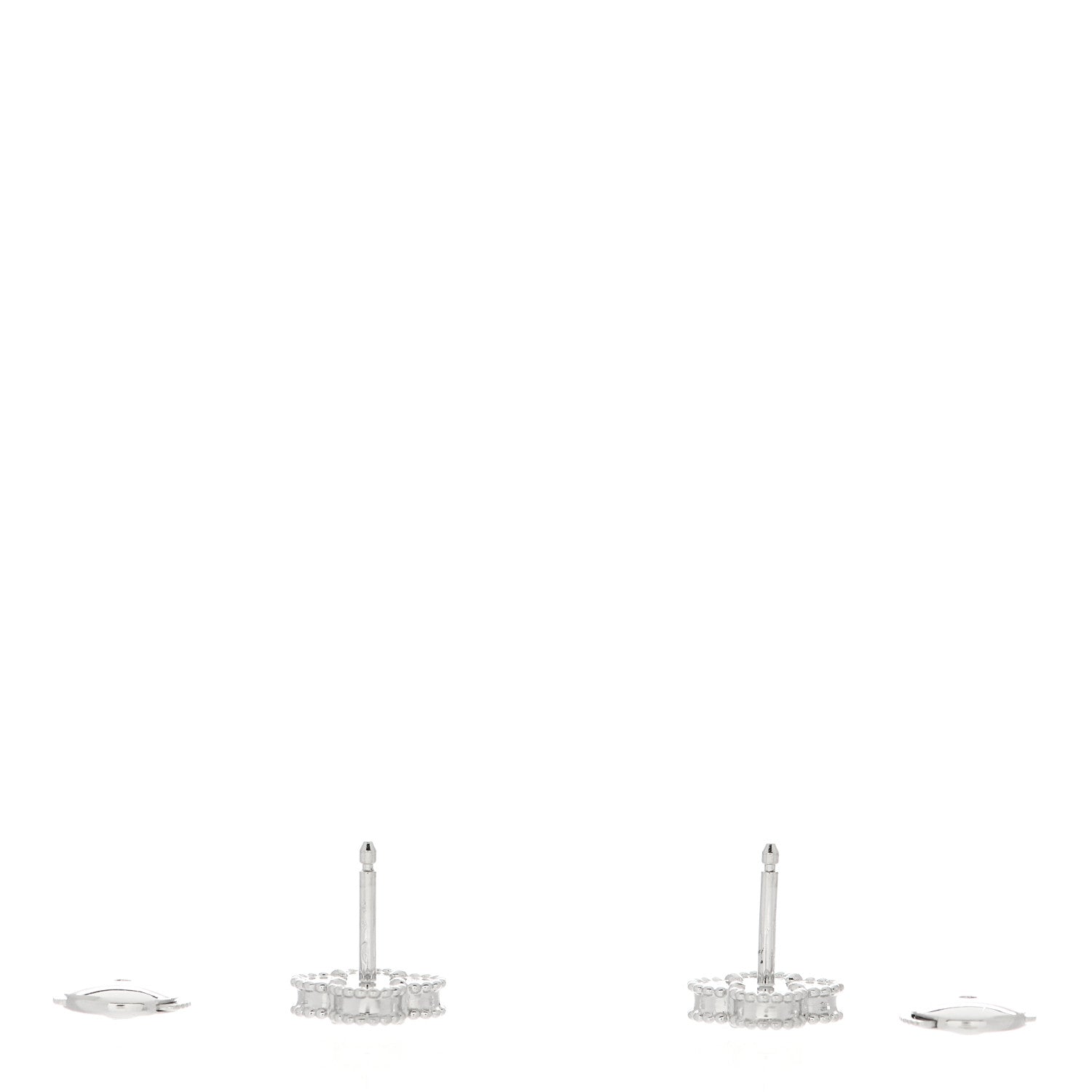 Van Cleef & Arpels 18K White Gold Turquoise Sweet Alhambra Earrings 3 of 5