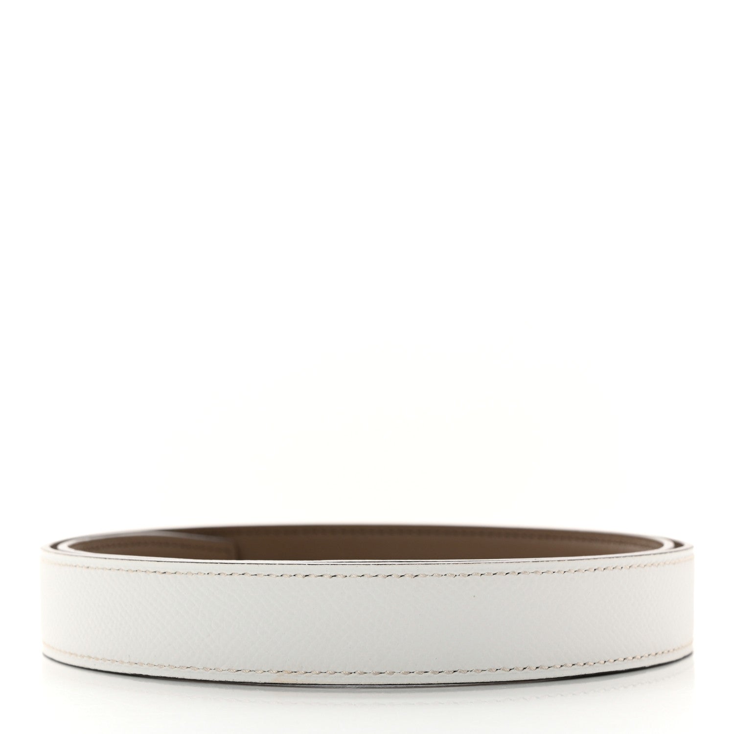Hermes Epsom Swift Enamel 24mm Belt 75 30 White Beige De Weimar 2 of 4